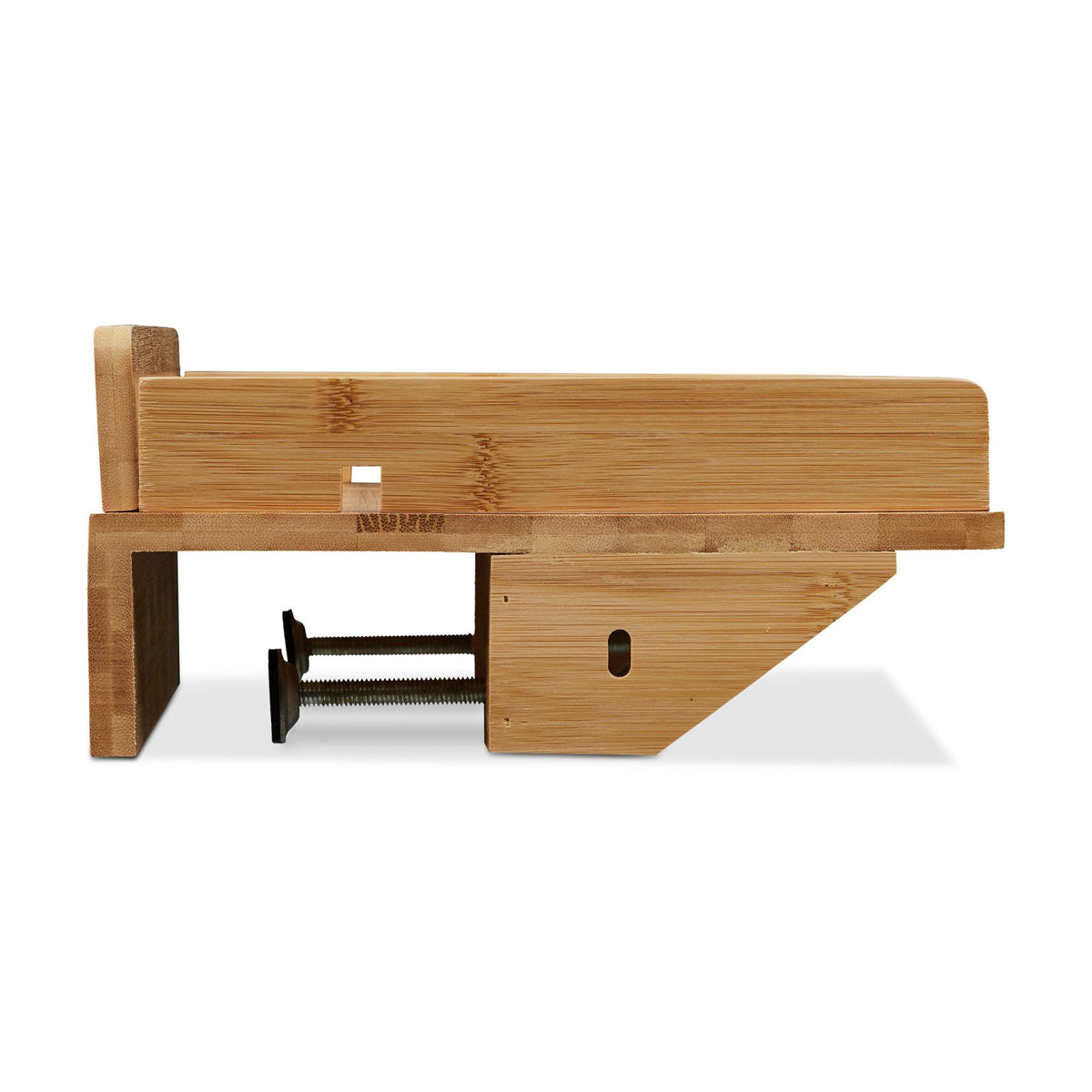 Collapsible bed shelf made of bamboo