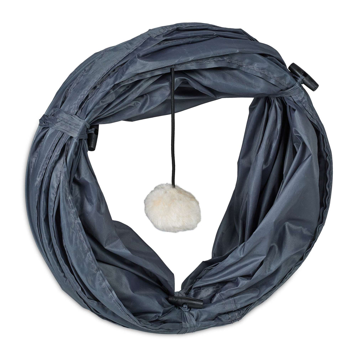 Collapsible cat tunnel with toys