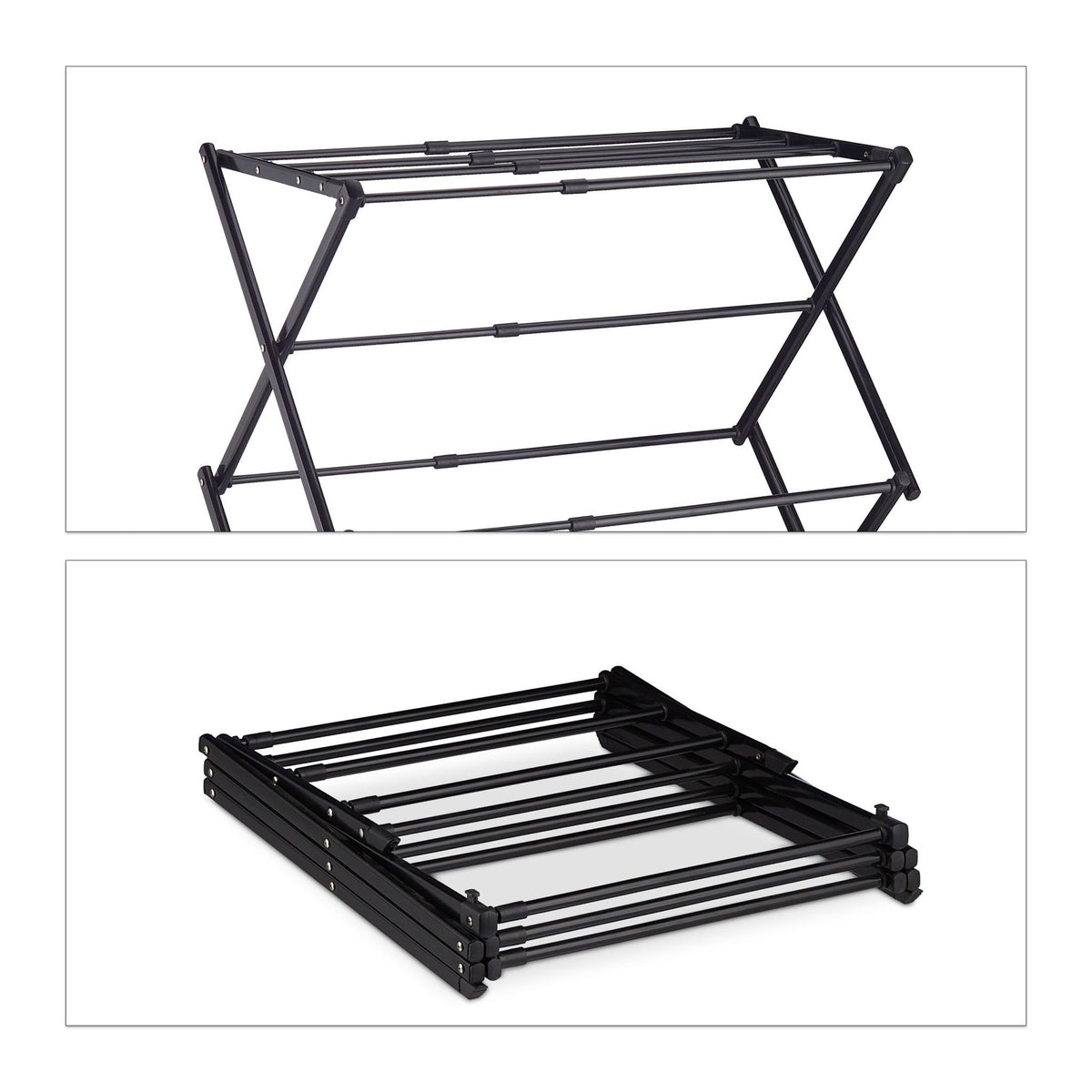Collapsible clothes hanger with 50 clips