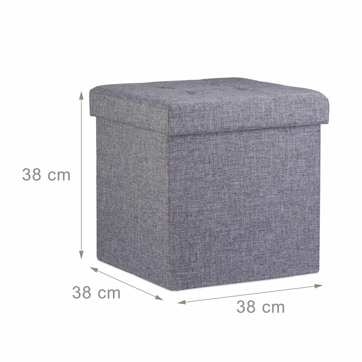 Collapsible stool with linen fabric storage