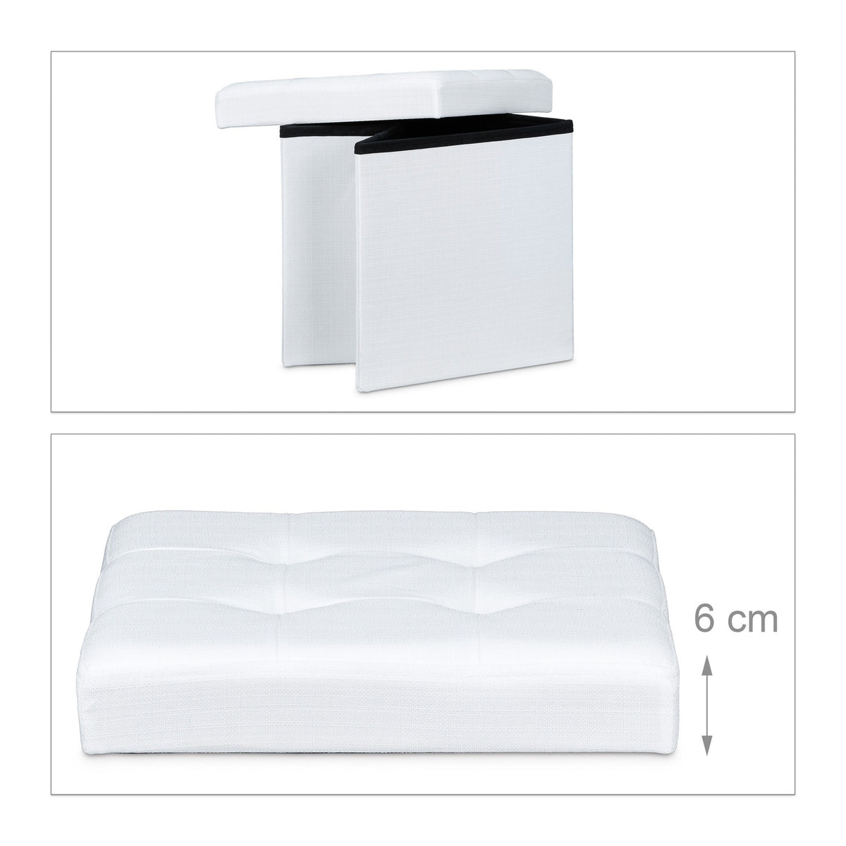 Collapsible stool with linen fabric storage
