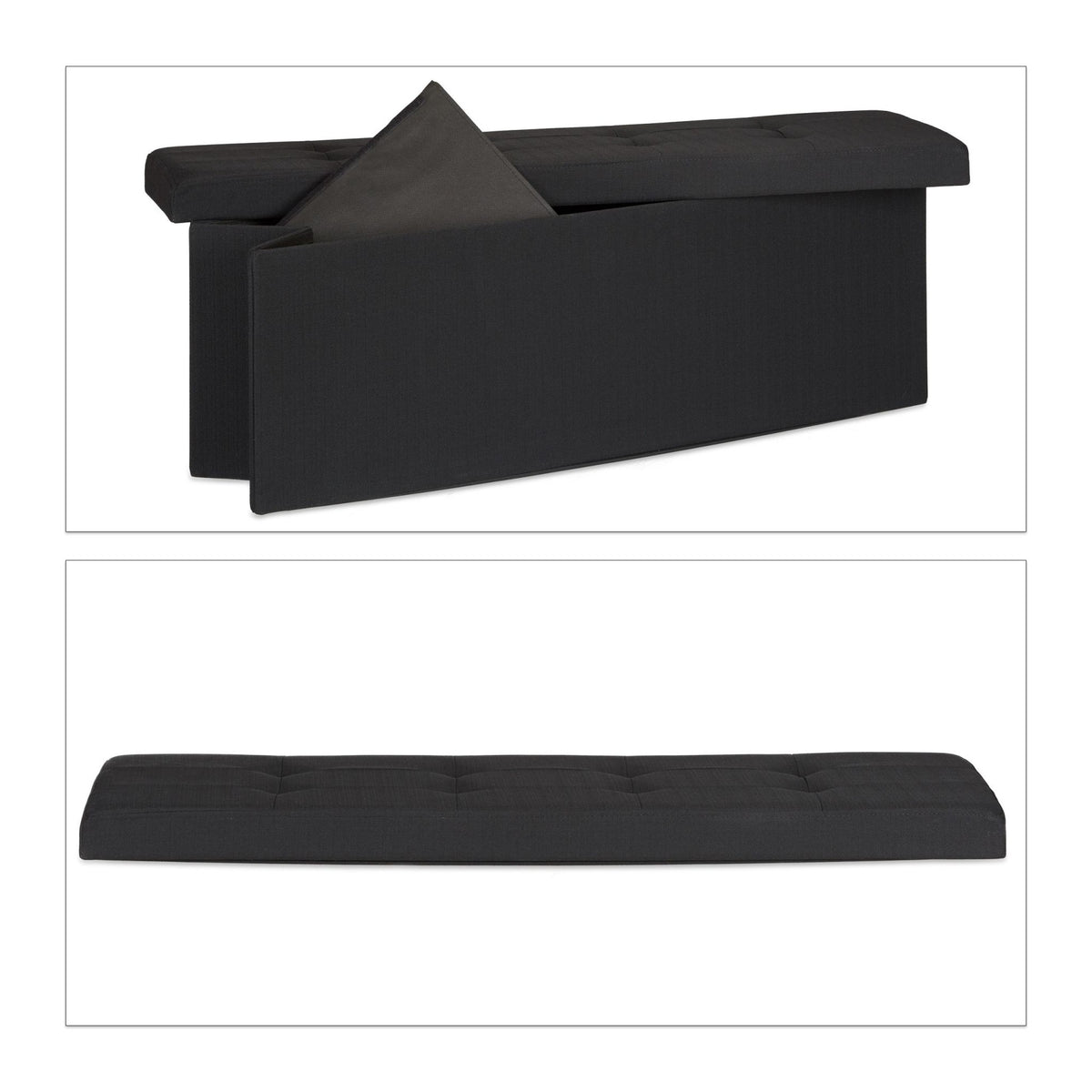 Collapsible storage bench linen fabric