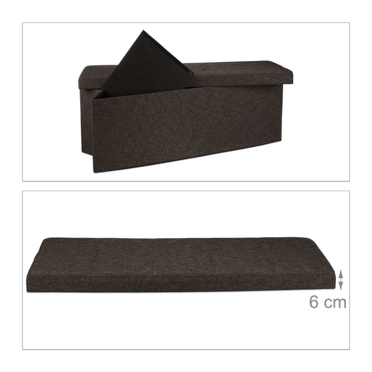 Collapsible storage bench linen fabric