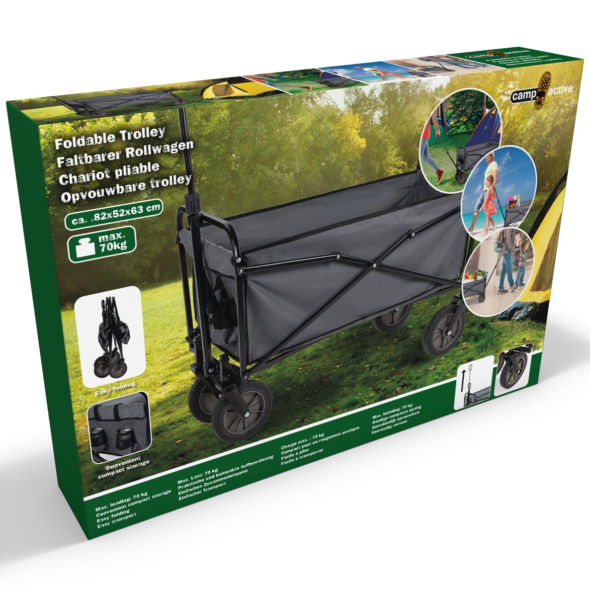 Collapsible trolley/carriage 82 x 52 x 63cm