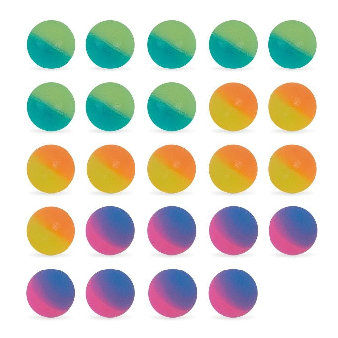 Colorful flummies in a set of 24