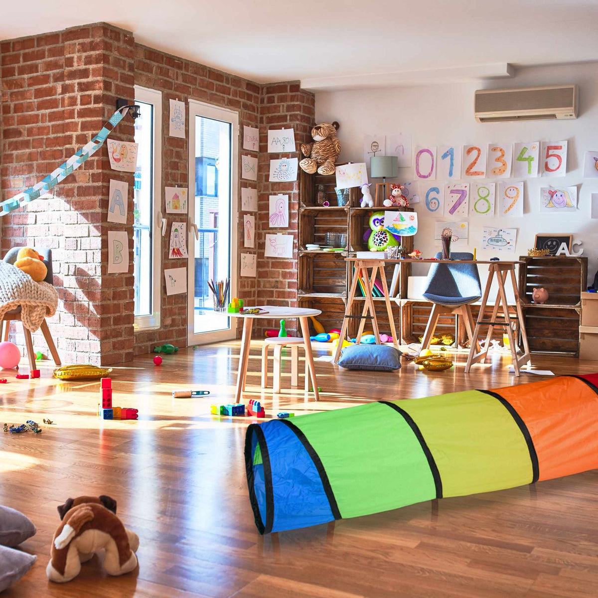 Colorful play tunnel