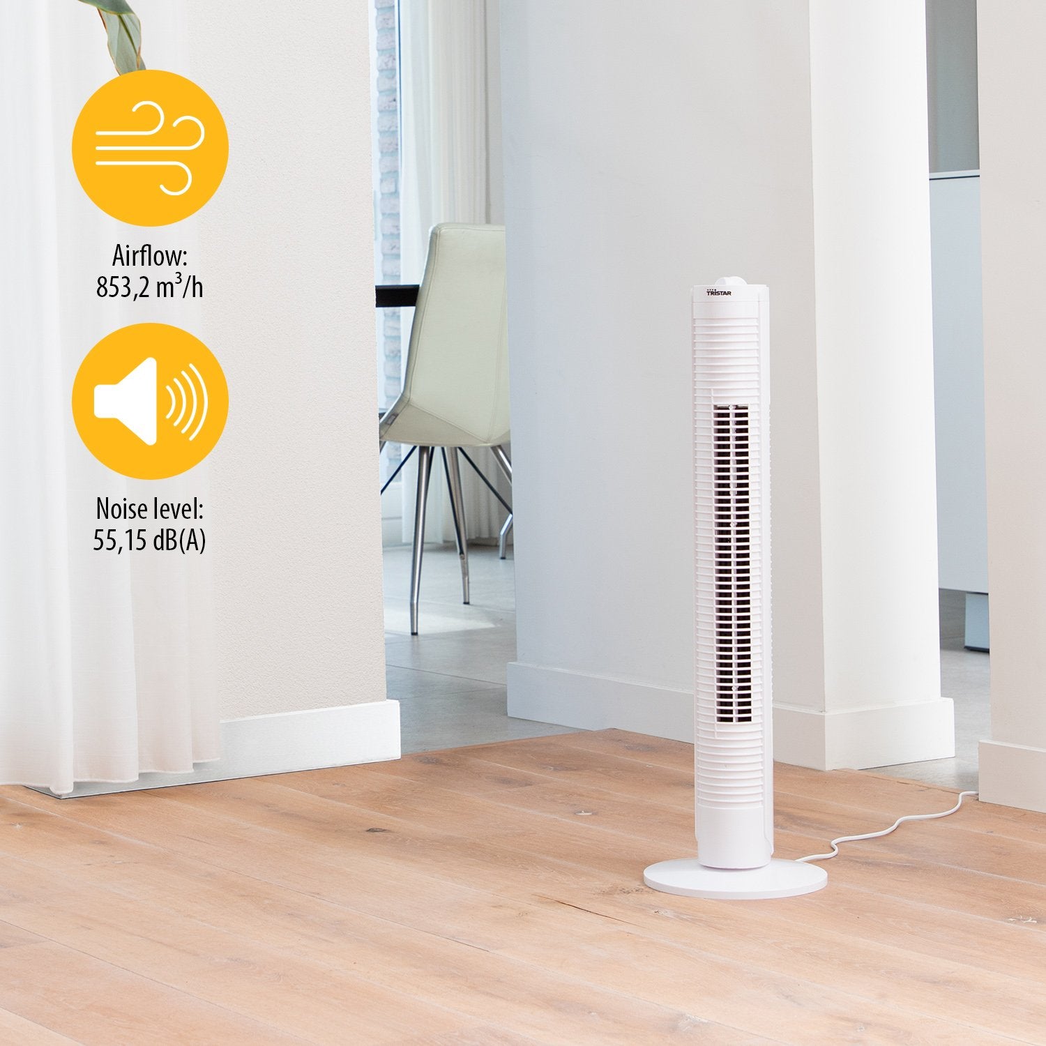 Column fan with timer