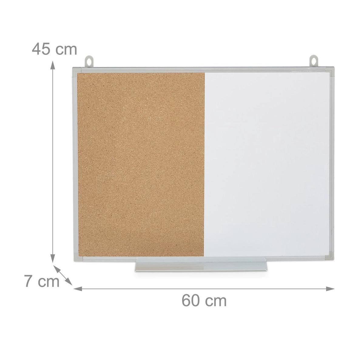 Combination of bulletin board and magnetic board