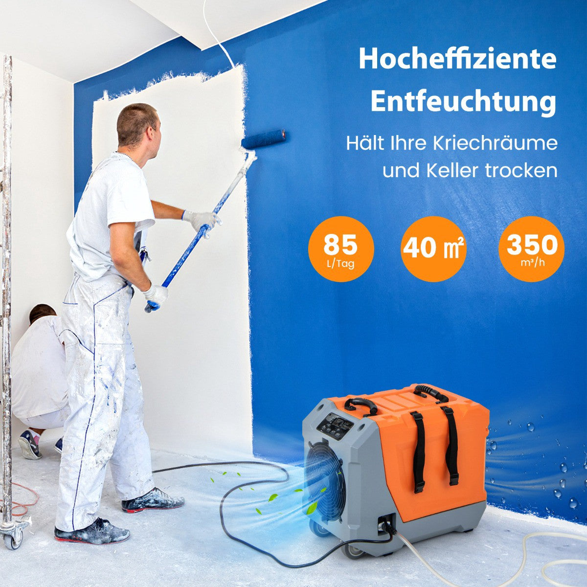 Commercial Dehumidifier 85L-Day, Pump, 24H Timer