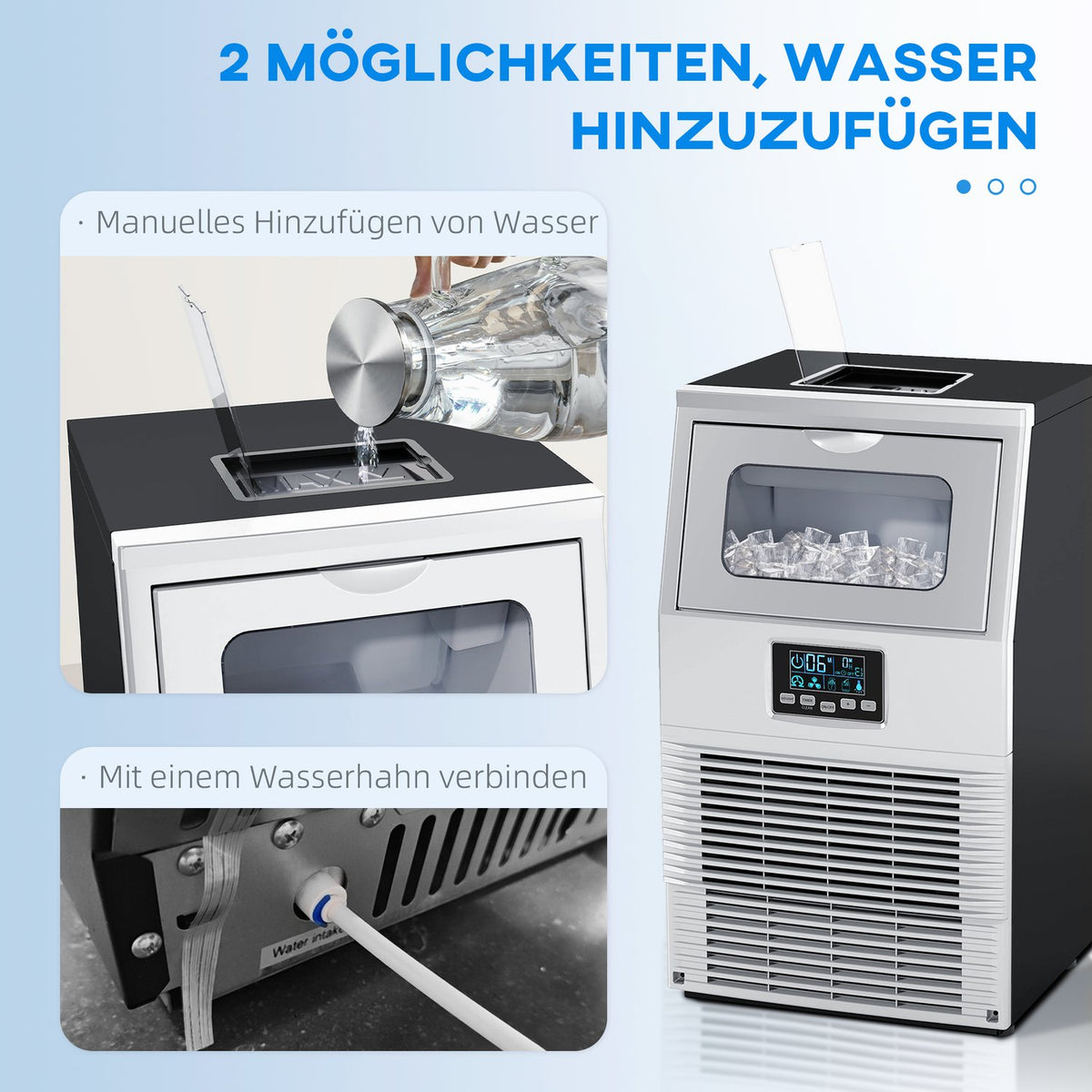 Commercial Ice Cube Machine 30kg/24H Ice Machine with Digital Control, Ice Cream Scoop, Self-Cleaning Ice Maker Machine Made of Stainless Steel for Office, Restaurant, Bar, Cafe |
