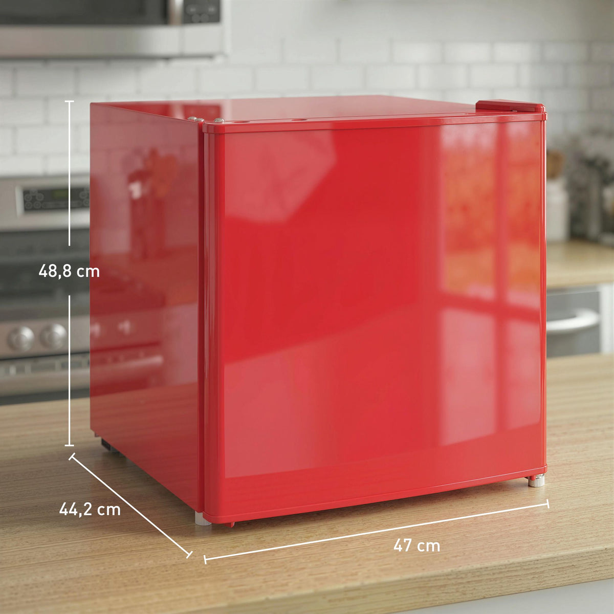 Compact 35L Freezer with Reversible Door, Red