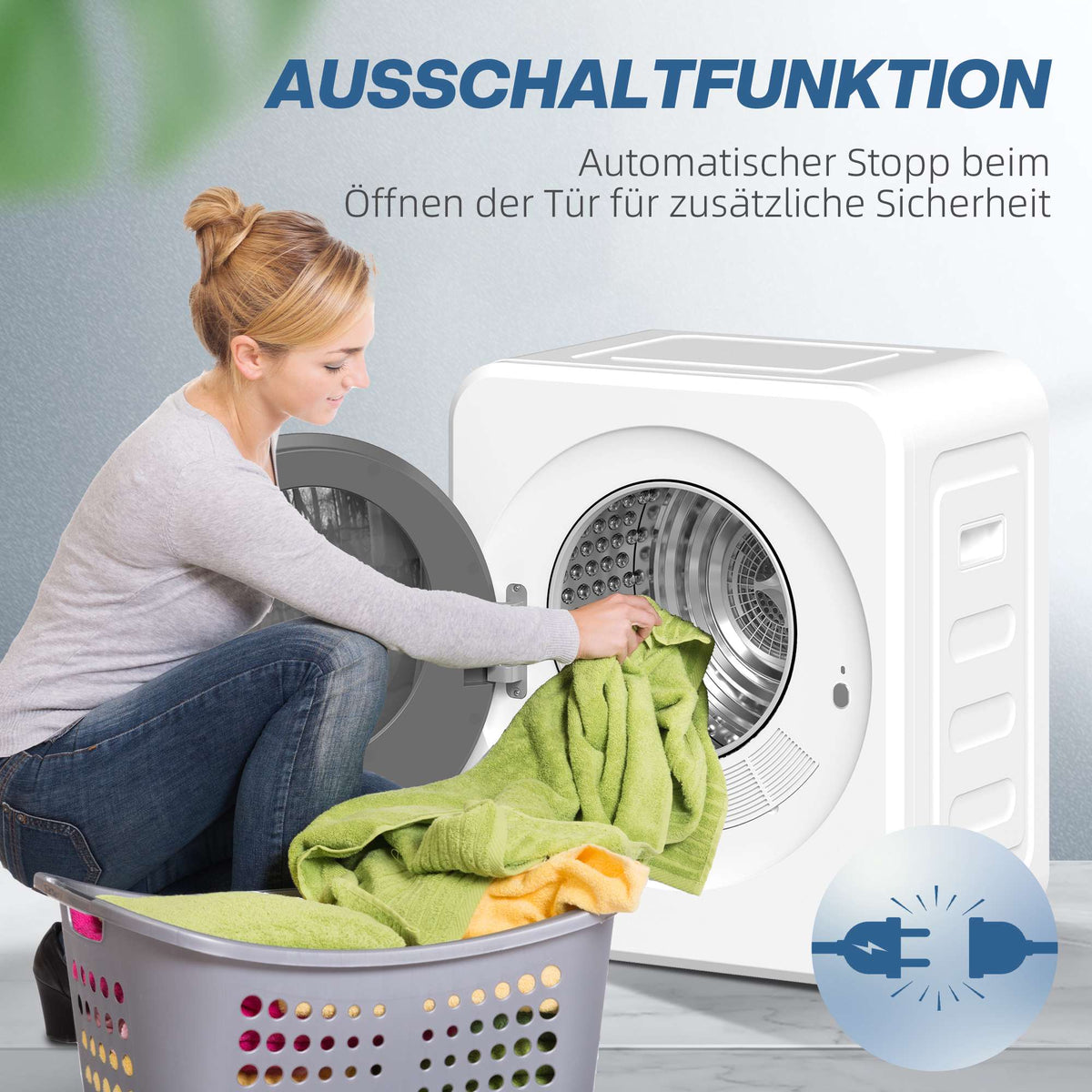 Compact 4kg Front Load Dryer with Stainless Drum, 800W