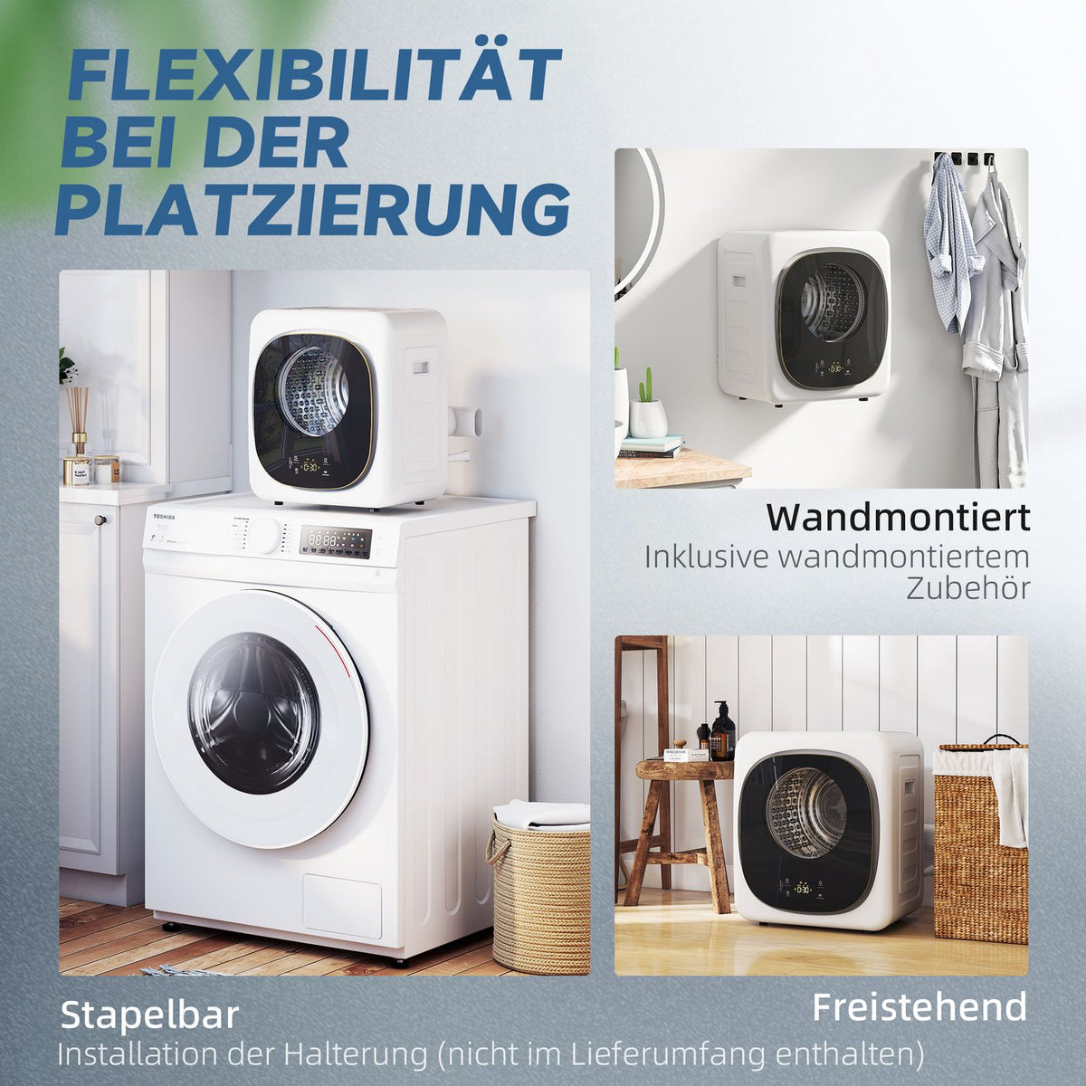 Compact Clothes Dryer, 4 kg Capacity, 5 Modes, Timer