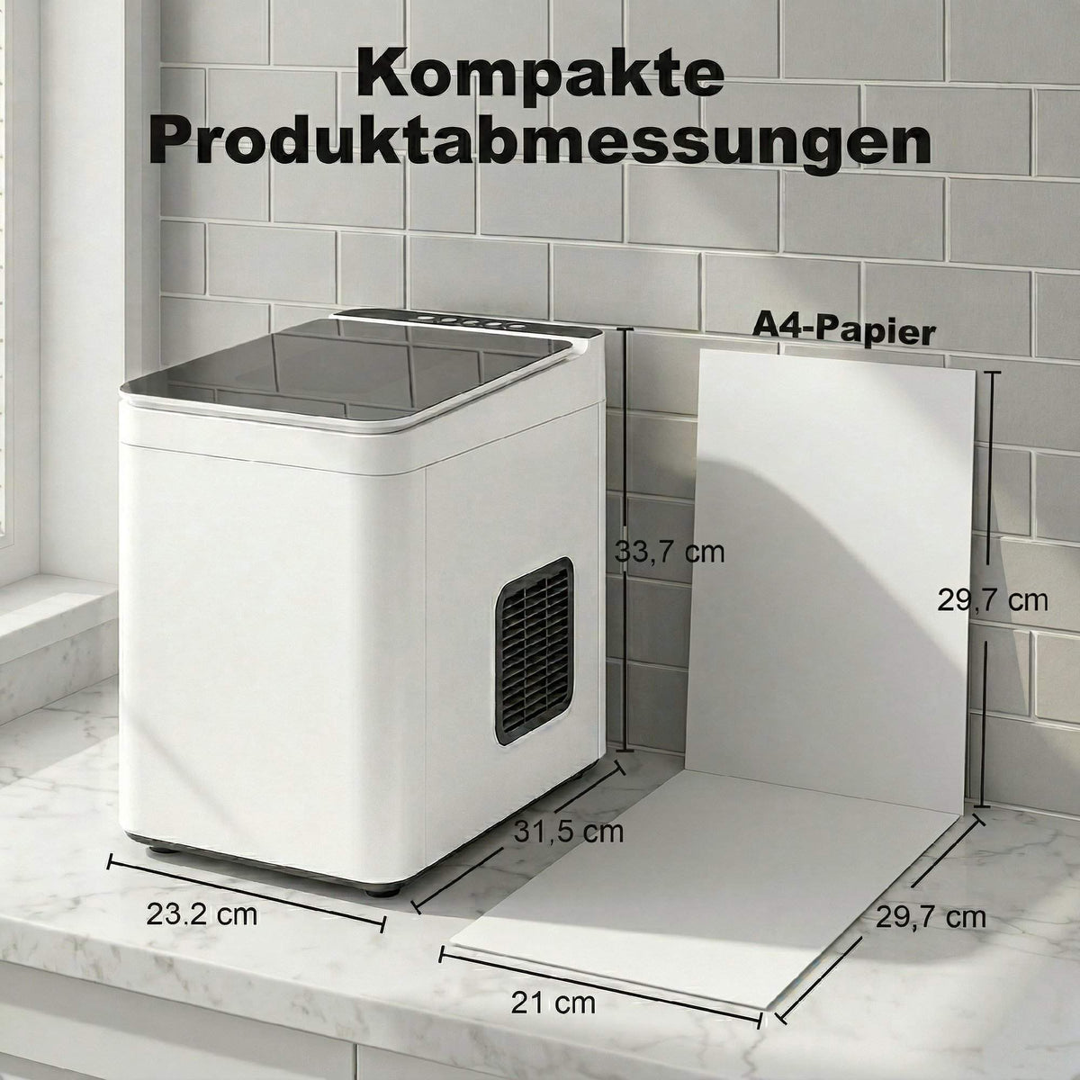 Compact Ice Maker, Self-Cleaning, 1.5L Tank, White
