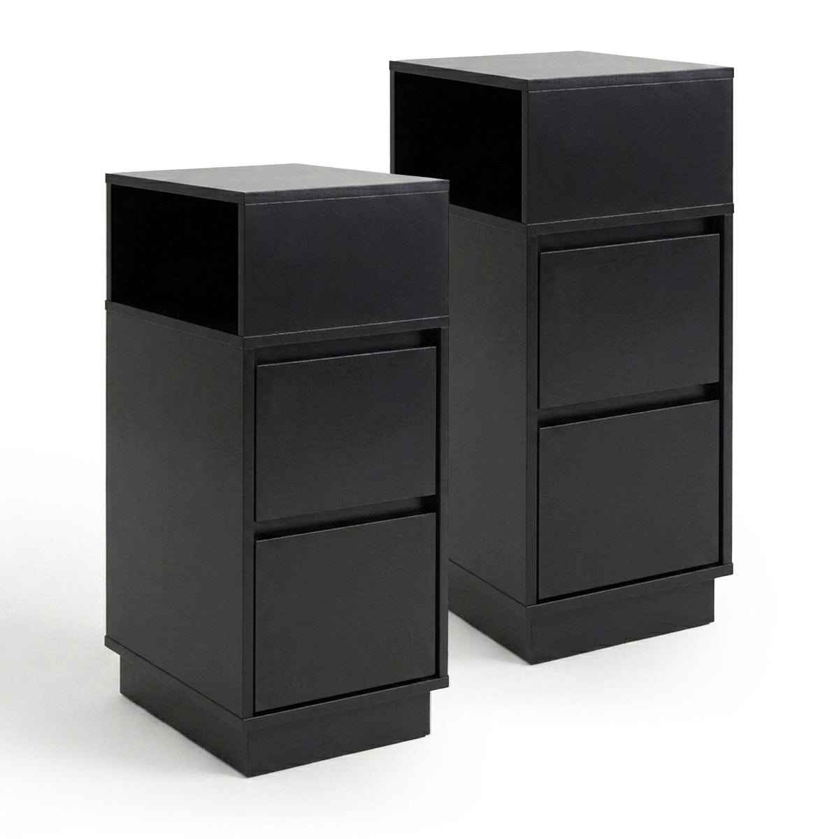Compact MDF Bedside Table Set with Drawers, 64x24x30 cm