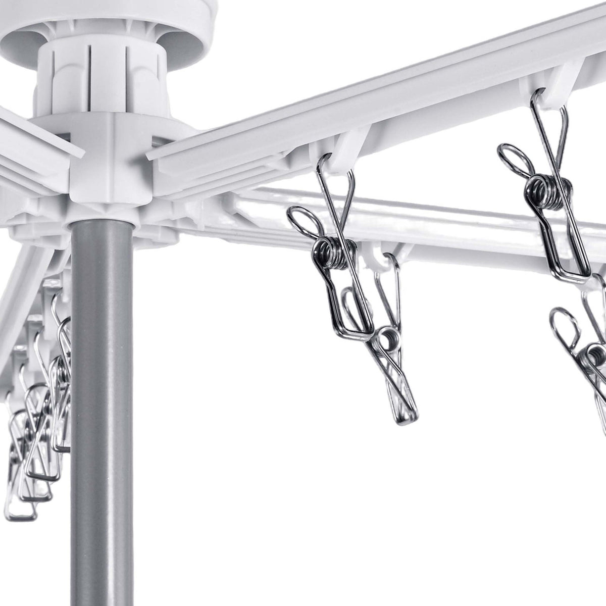 Compact Rotary Clothes Airer with 16 Extendable Rods