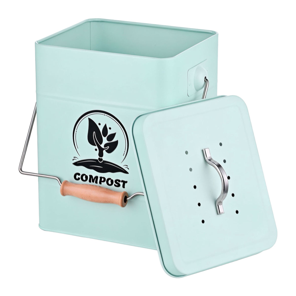 Compost Bin, 6L Kitchen Caddy With Odour Filter Lid