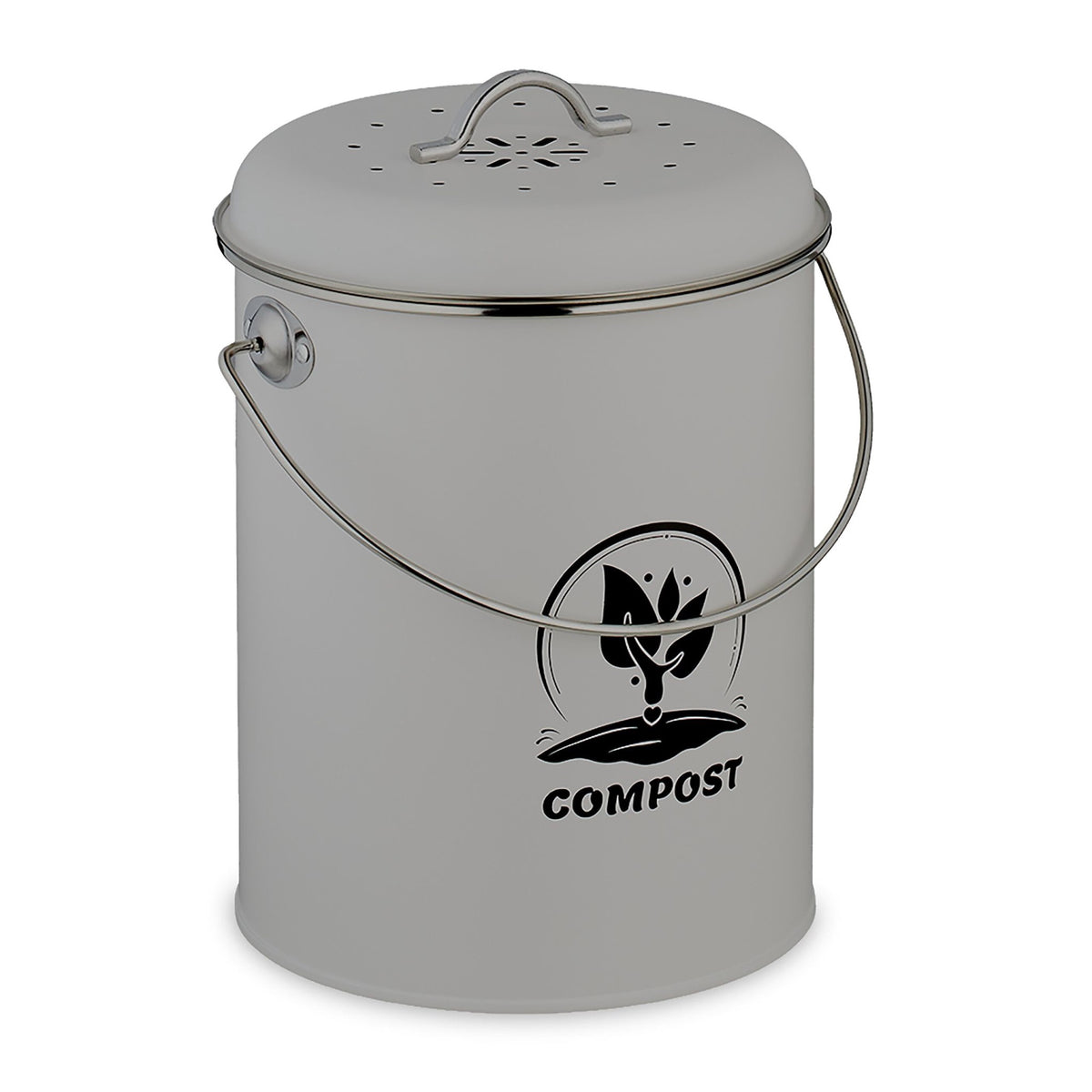Compost Bin with Odour Filter, 5.5L Iron Kitchen