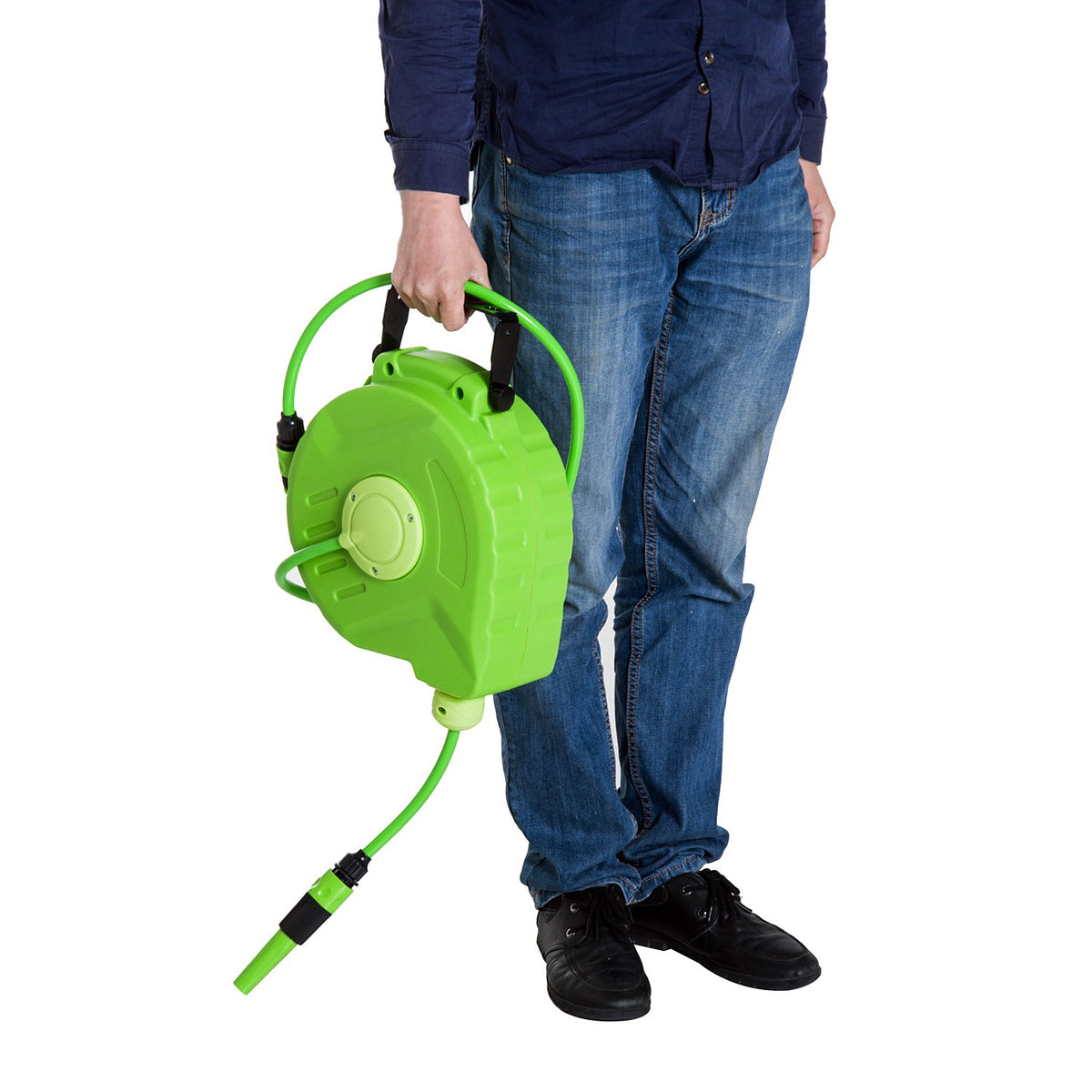 Compressed Air Hose Reel 10+1M Automatic Hose Reel, 180° Swivel, For Garden & Workshop, Green