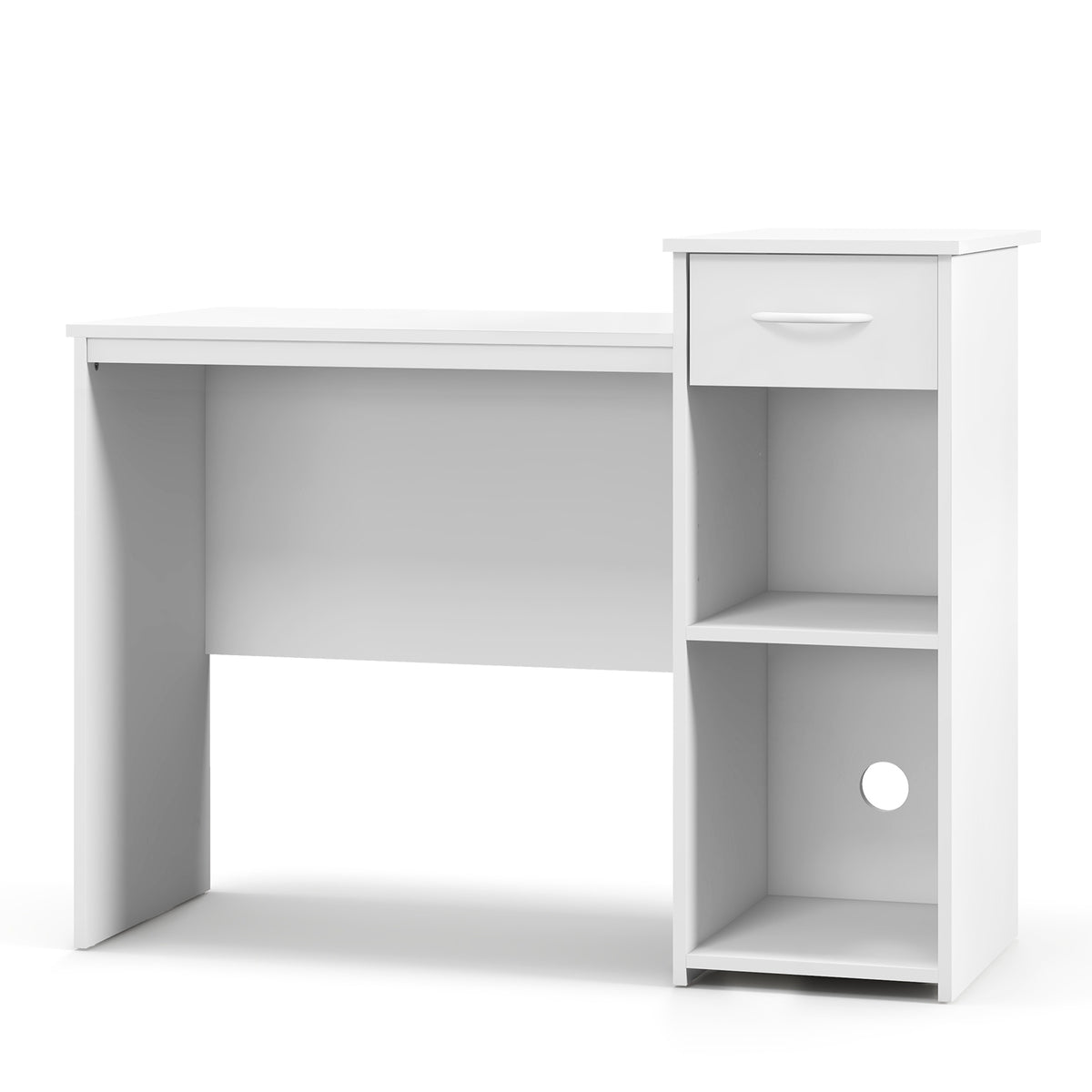 Computer Desk With Drawer, Adjustable Shelf, Cable Hole