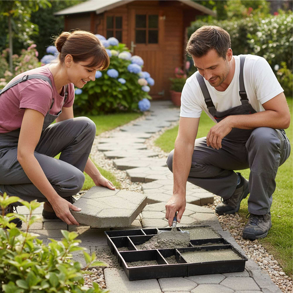 Concrete Paving Mould Set, 10 Chambers, 40 x 45 cm