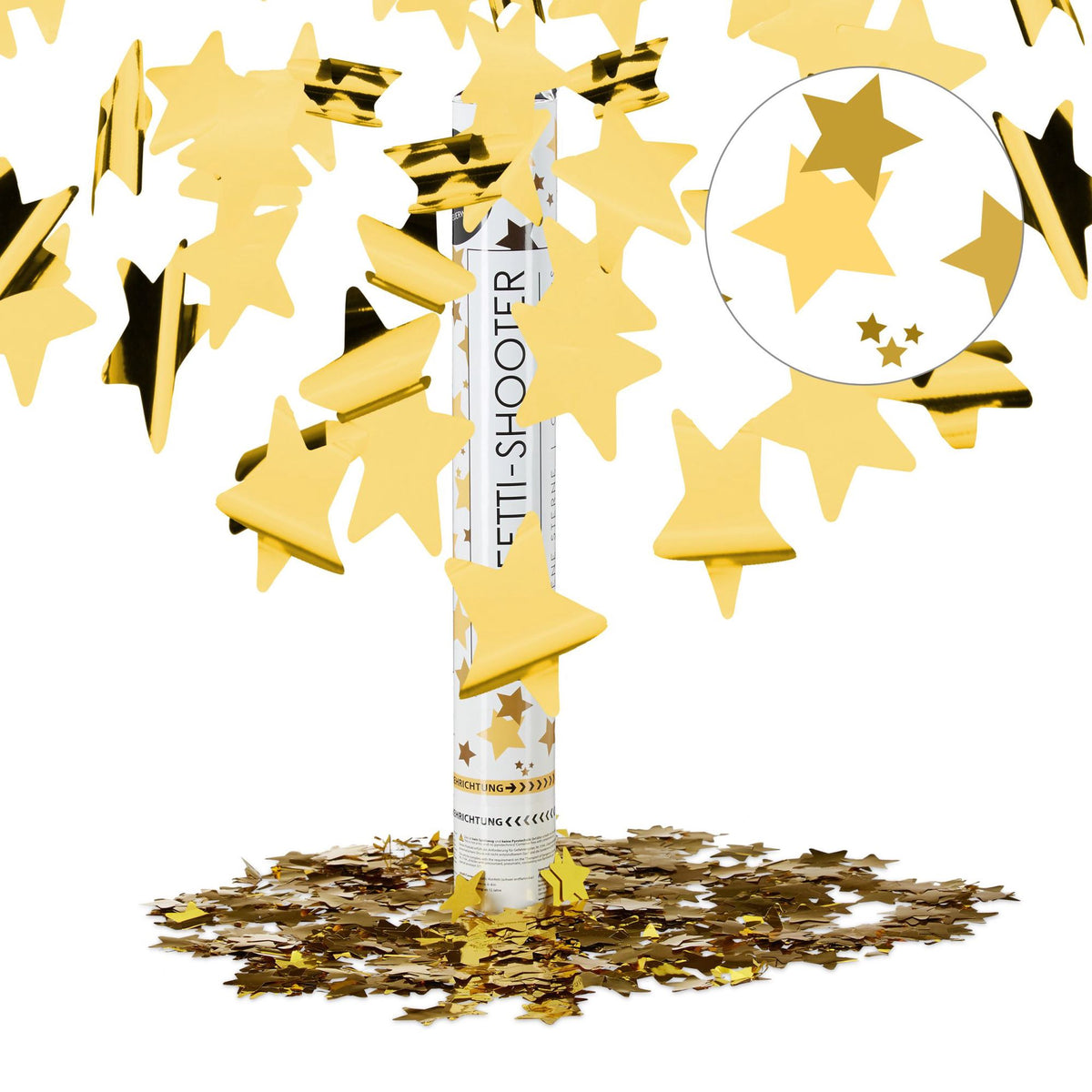 Confetti cannon gold stars