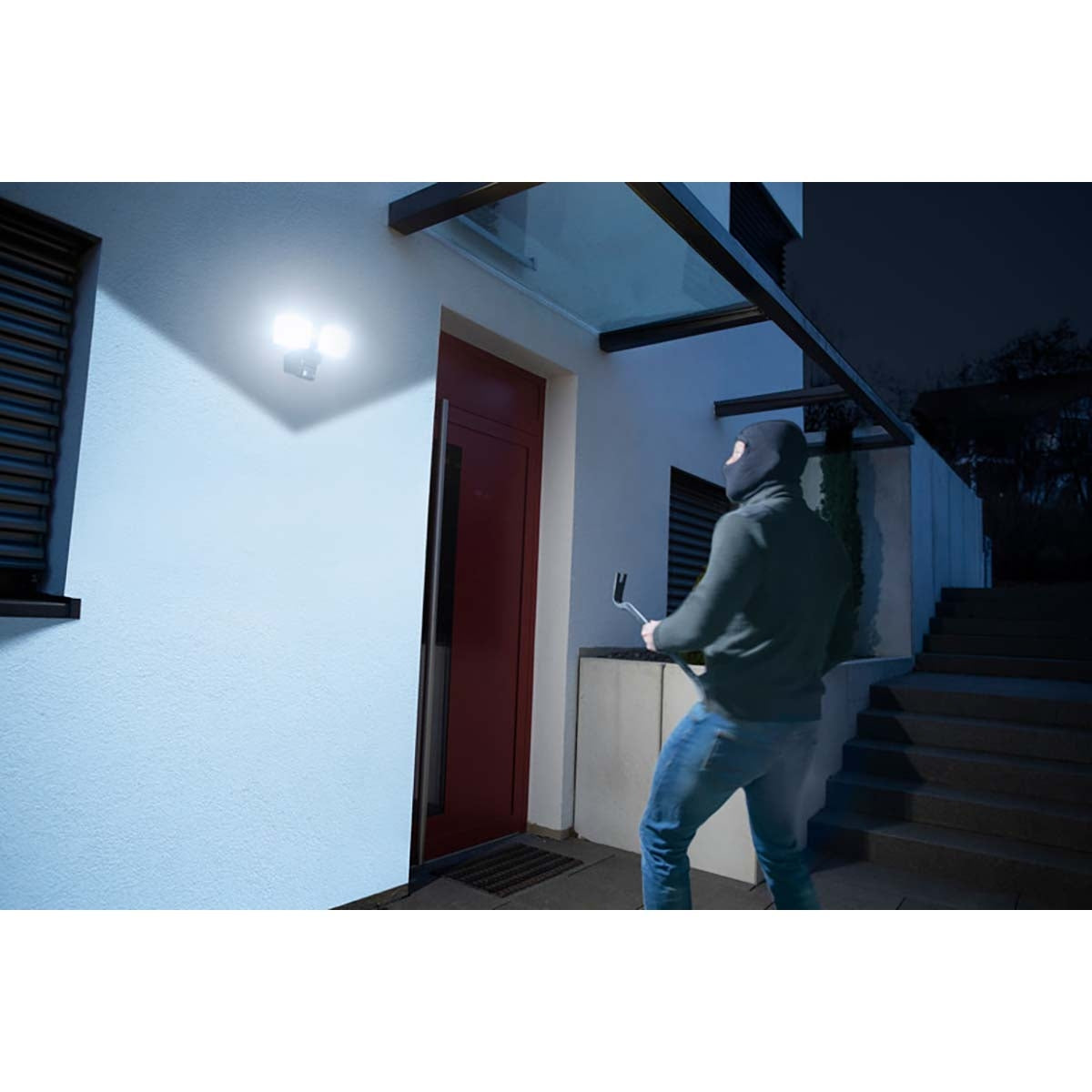Connect WiFi LED Duo spotlight WFD 3050 P (LED outdoor spotlight 30W, 3500lm, IP54, various light functions controllable via app, with motion detector)