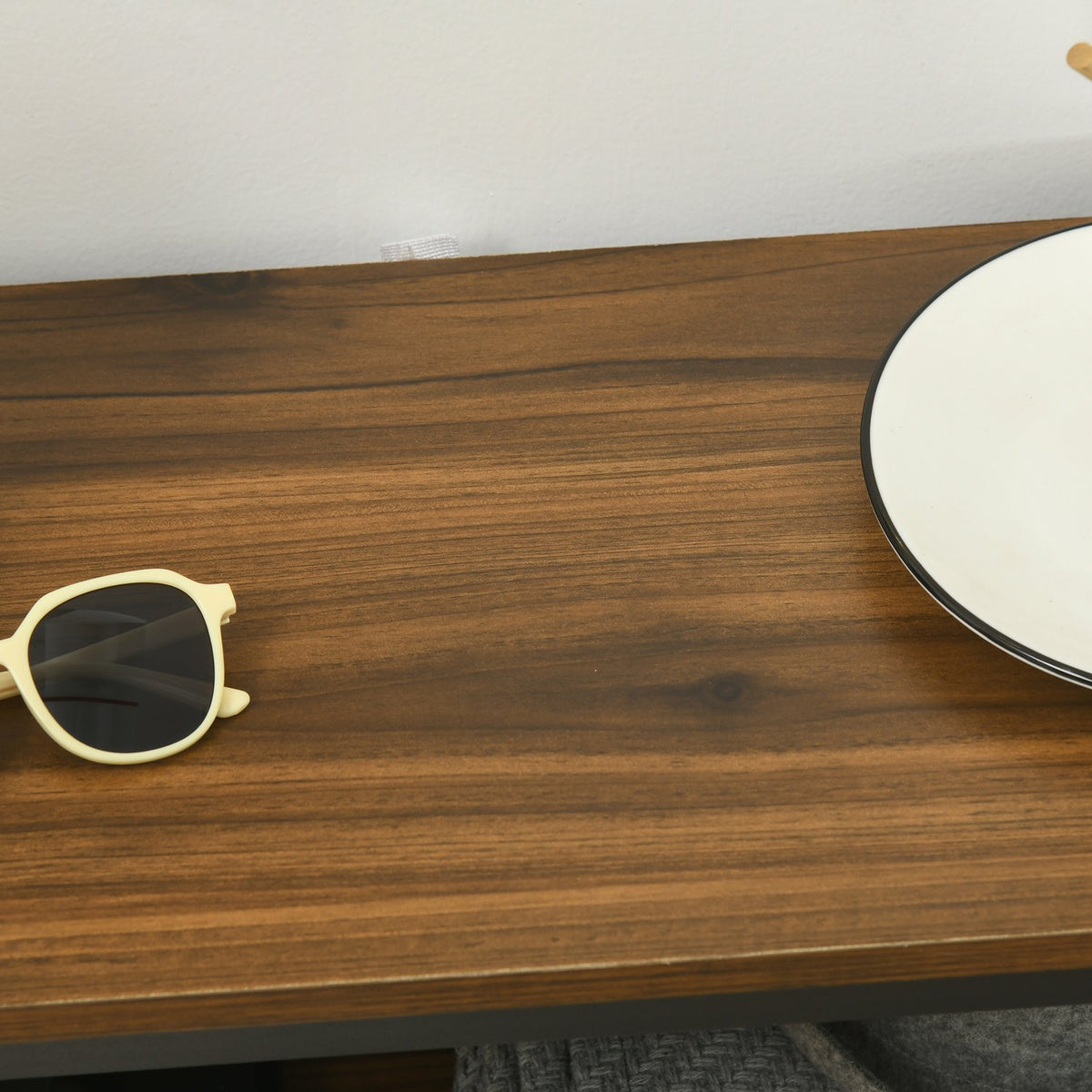 Console Table With 2 Shelves, Hallway Console With Anti-Tip Protection, Shoe Rack, Metal, Brown, 100X29.5X90 Cm