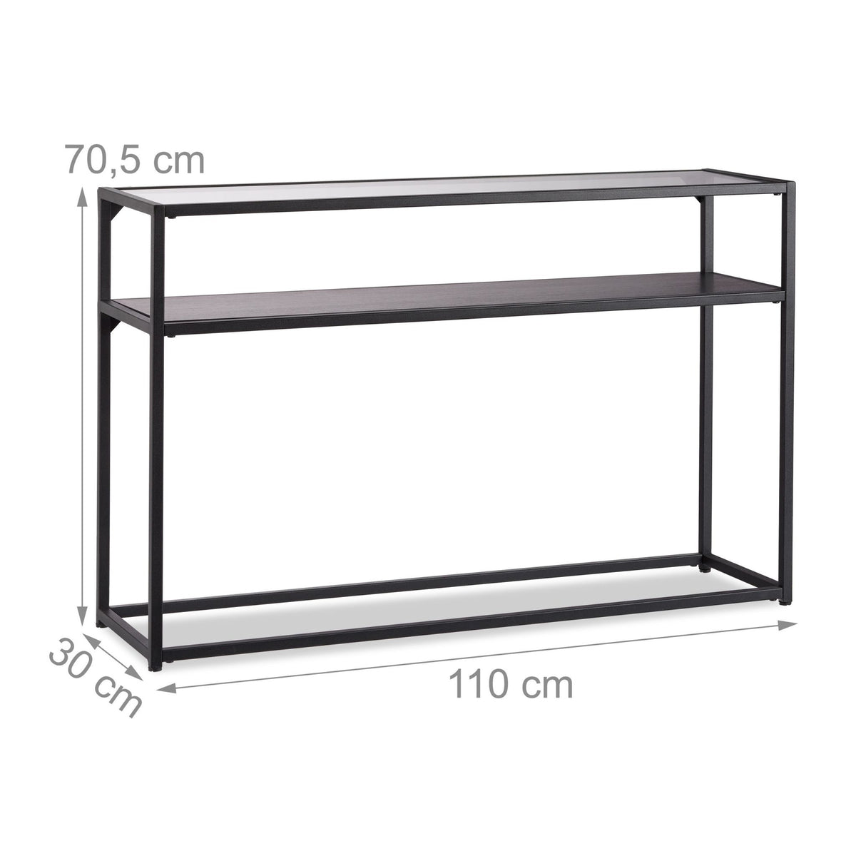 Console table glass metal