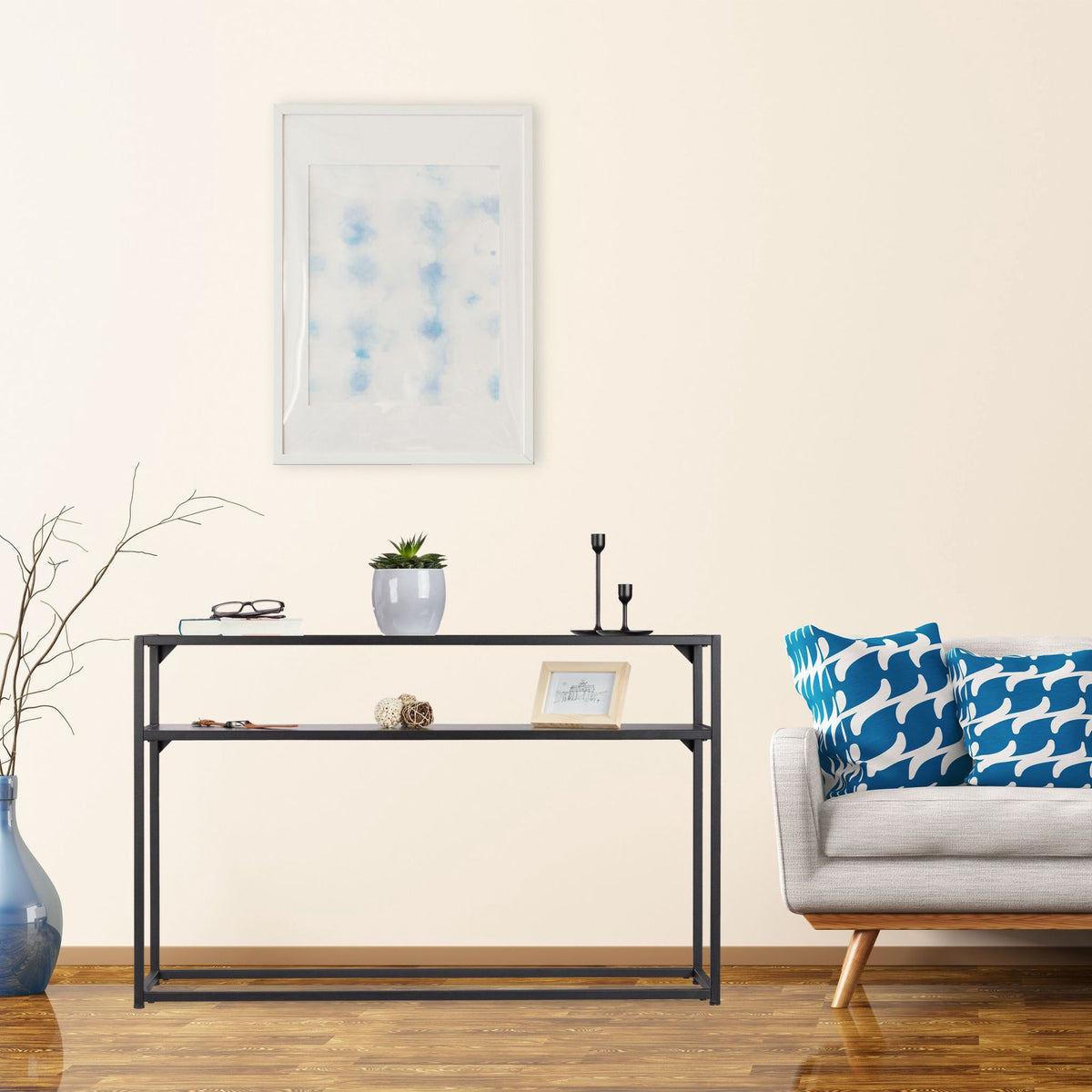 Console table glass metal