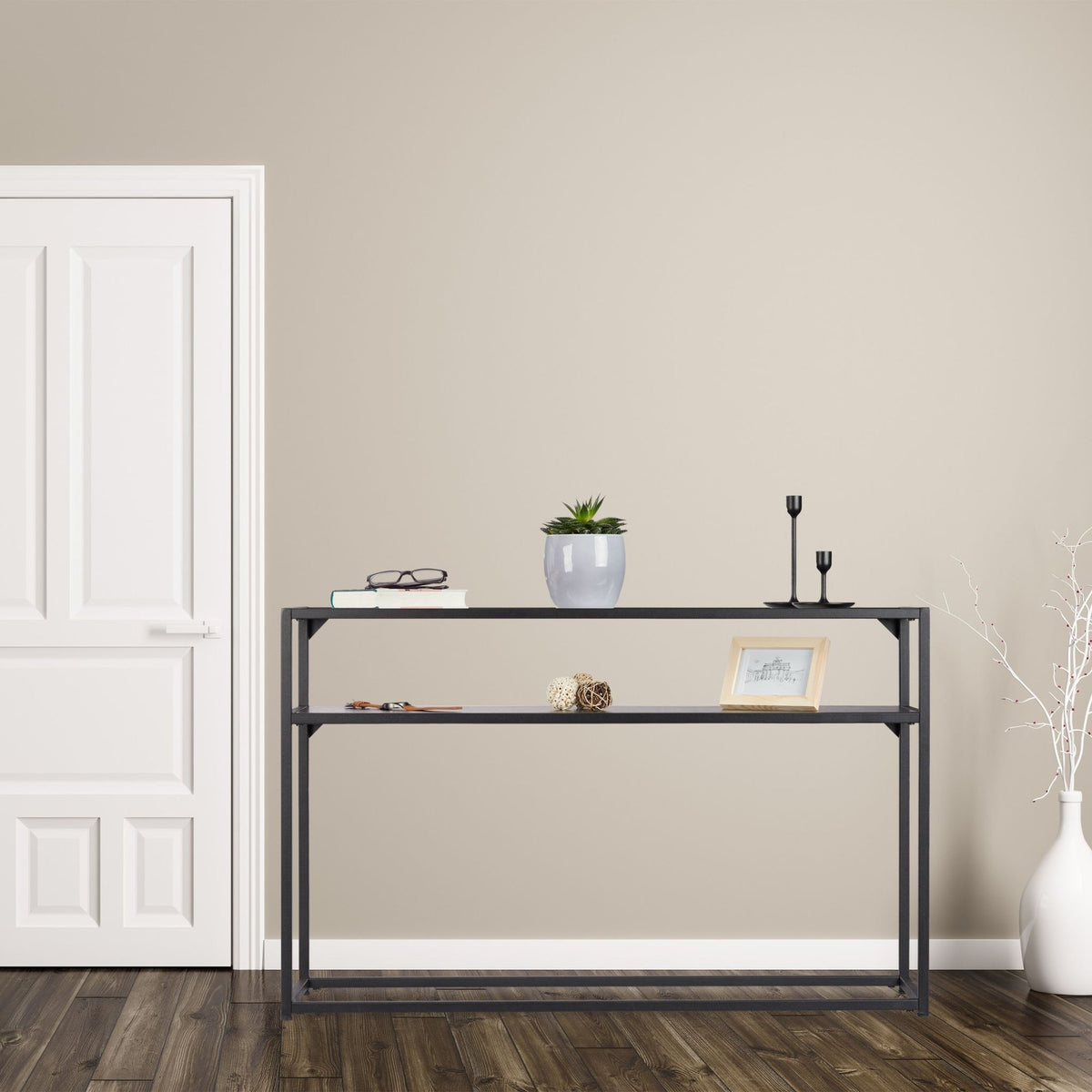 Console table glass metal