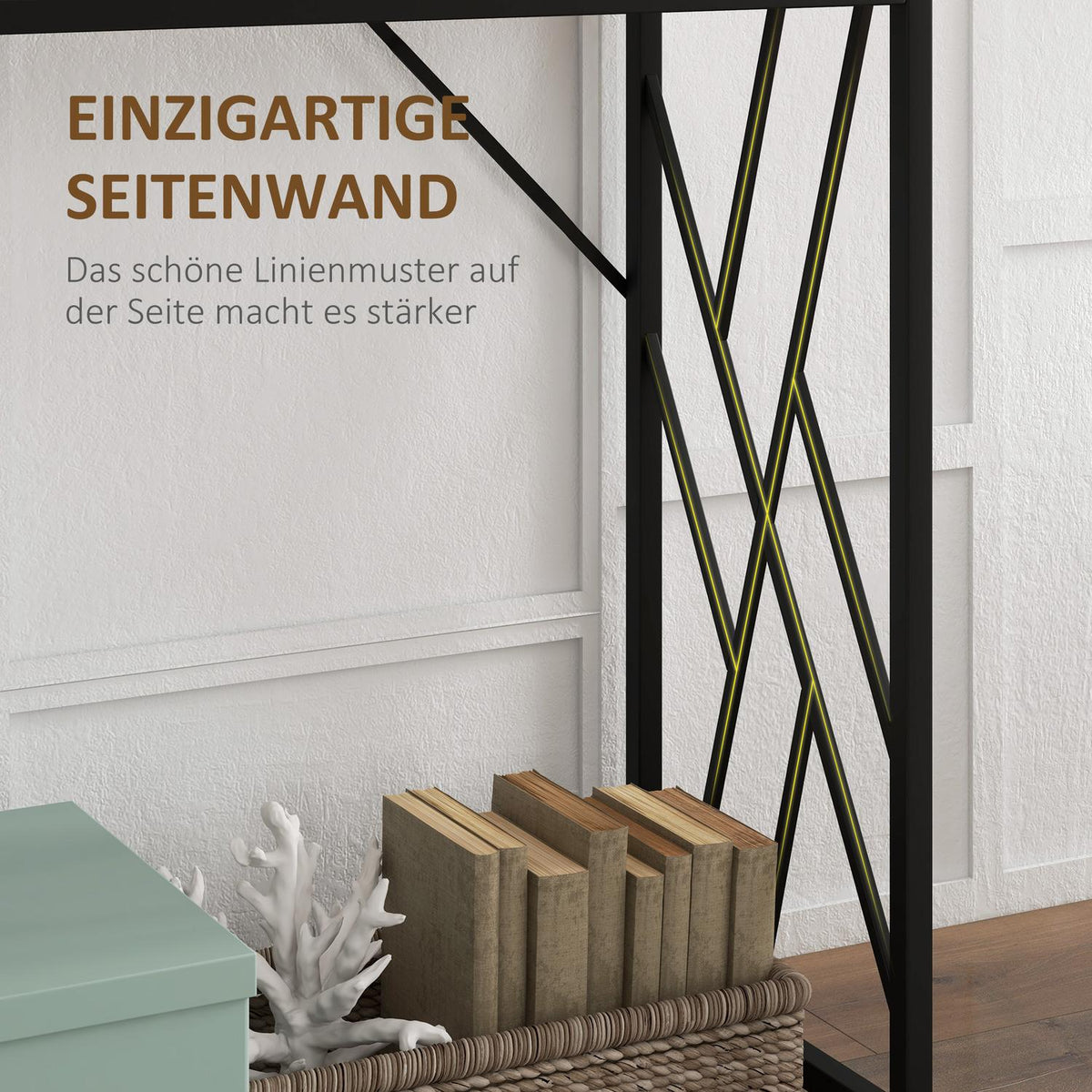 Console table, hallway table with steel legs, side table in industrial style, decorative table for hallway, for hallway, entrance, office, steel, 120 x 35 x 75 cm brown