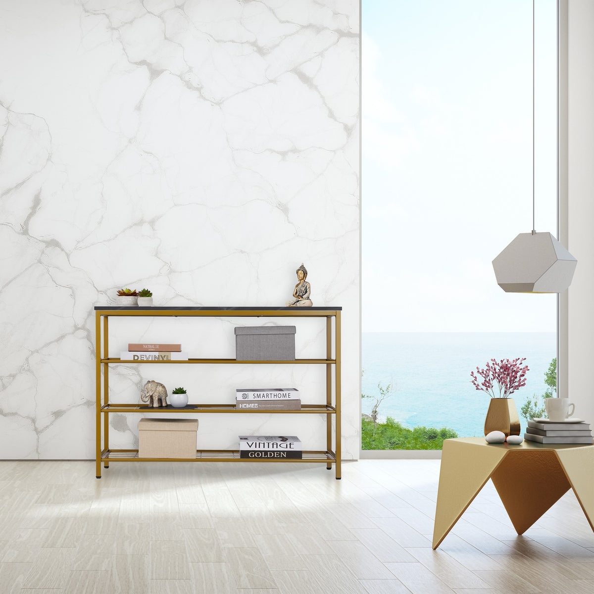 Console table in marble look
