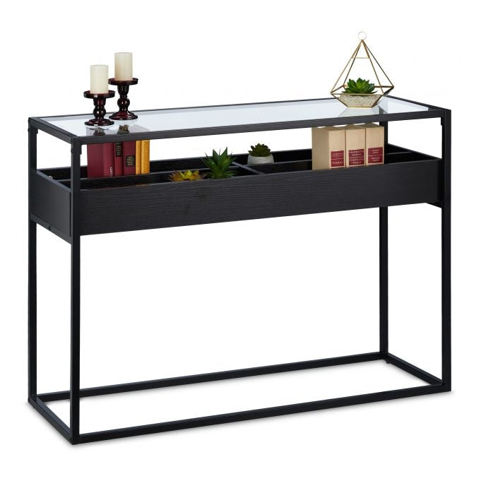 Console table with storage compartment