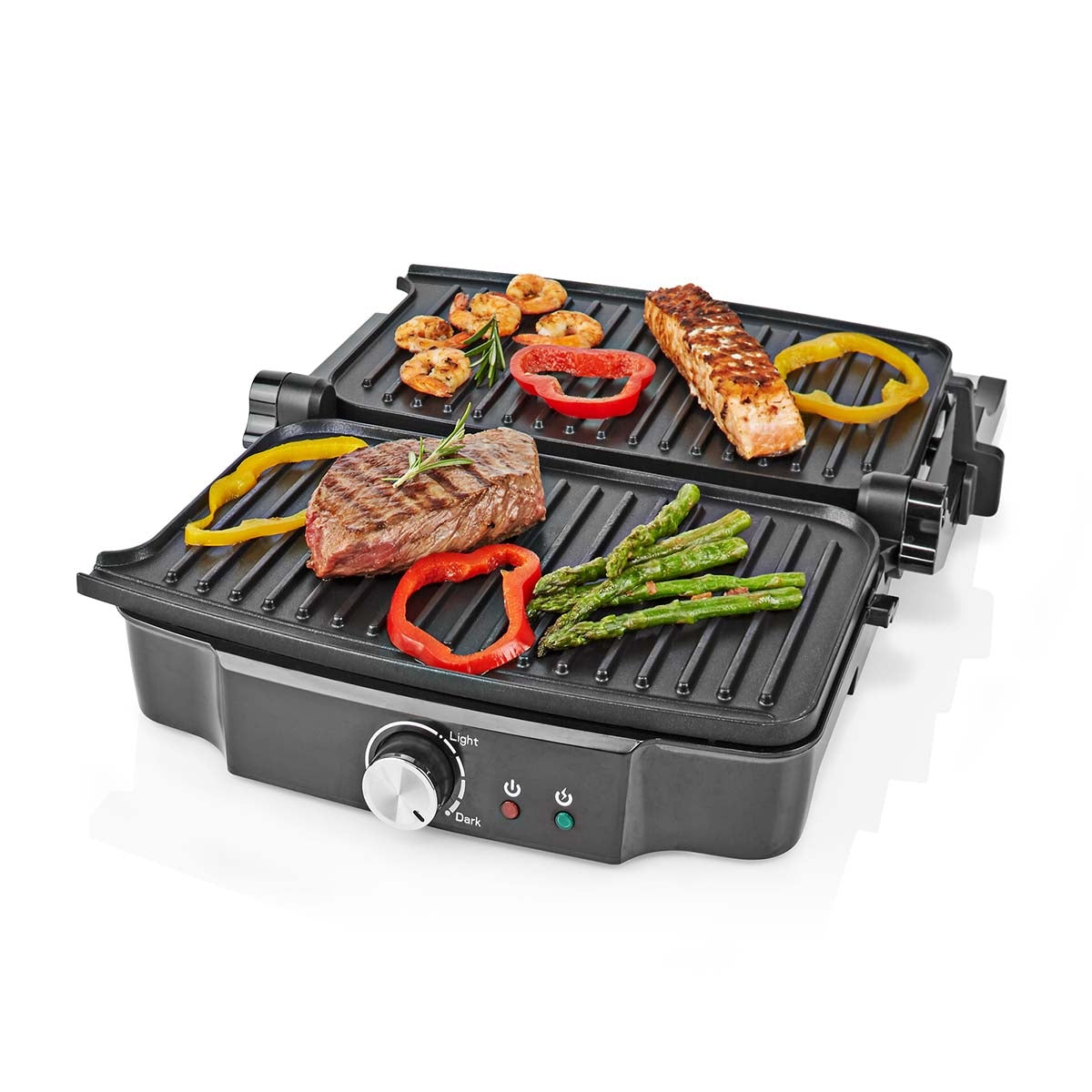 Contact Grill | 1500 W | 27.8 x 17 cm | Adjustable temperature control | Plastic / Stainless steel