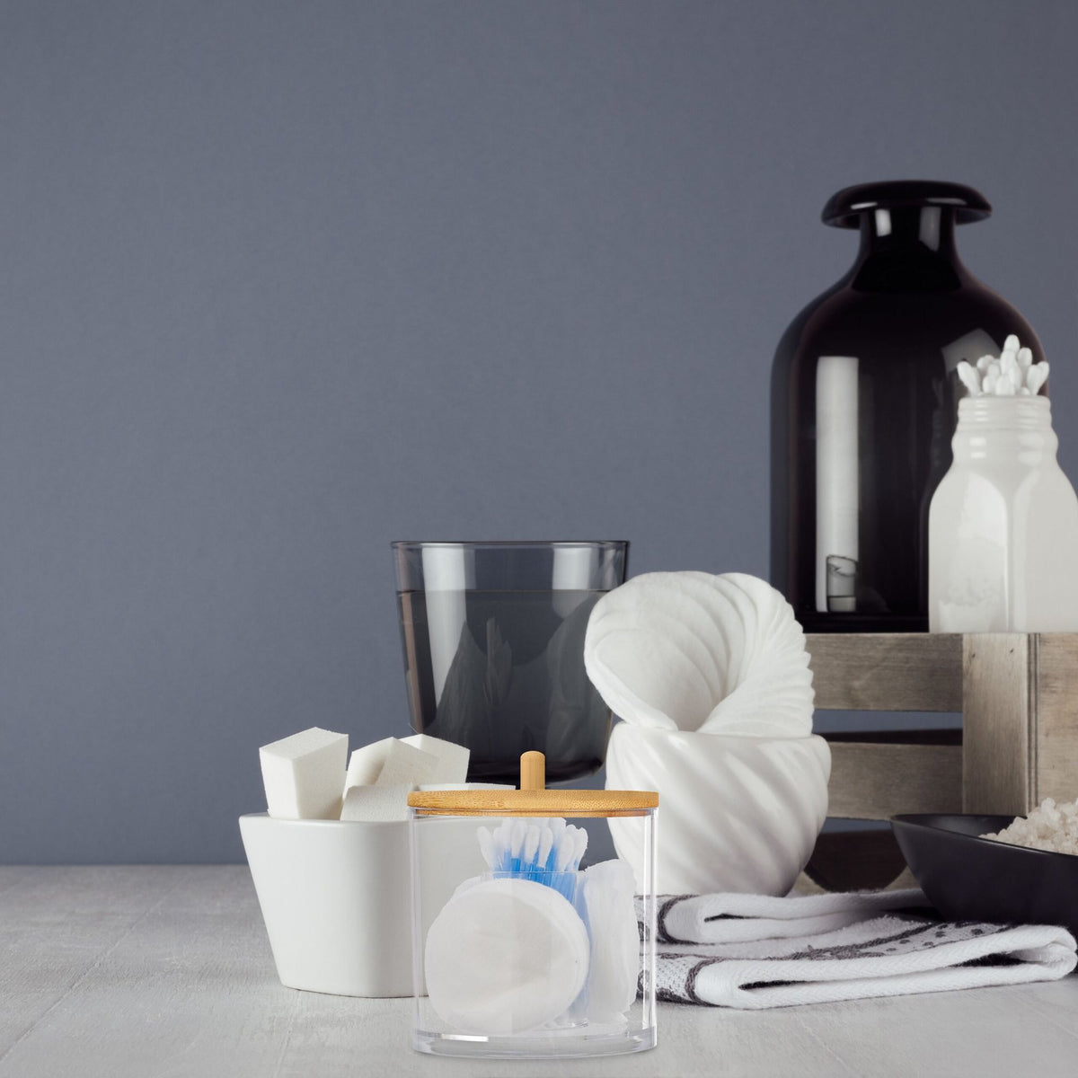 Container for cotton pad and cotton swab