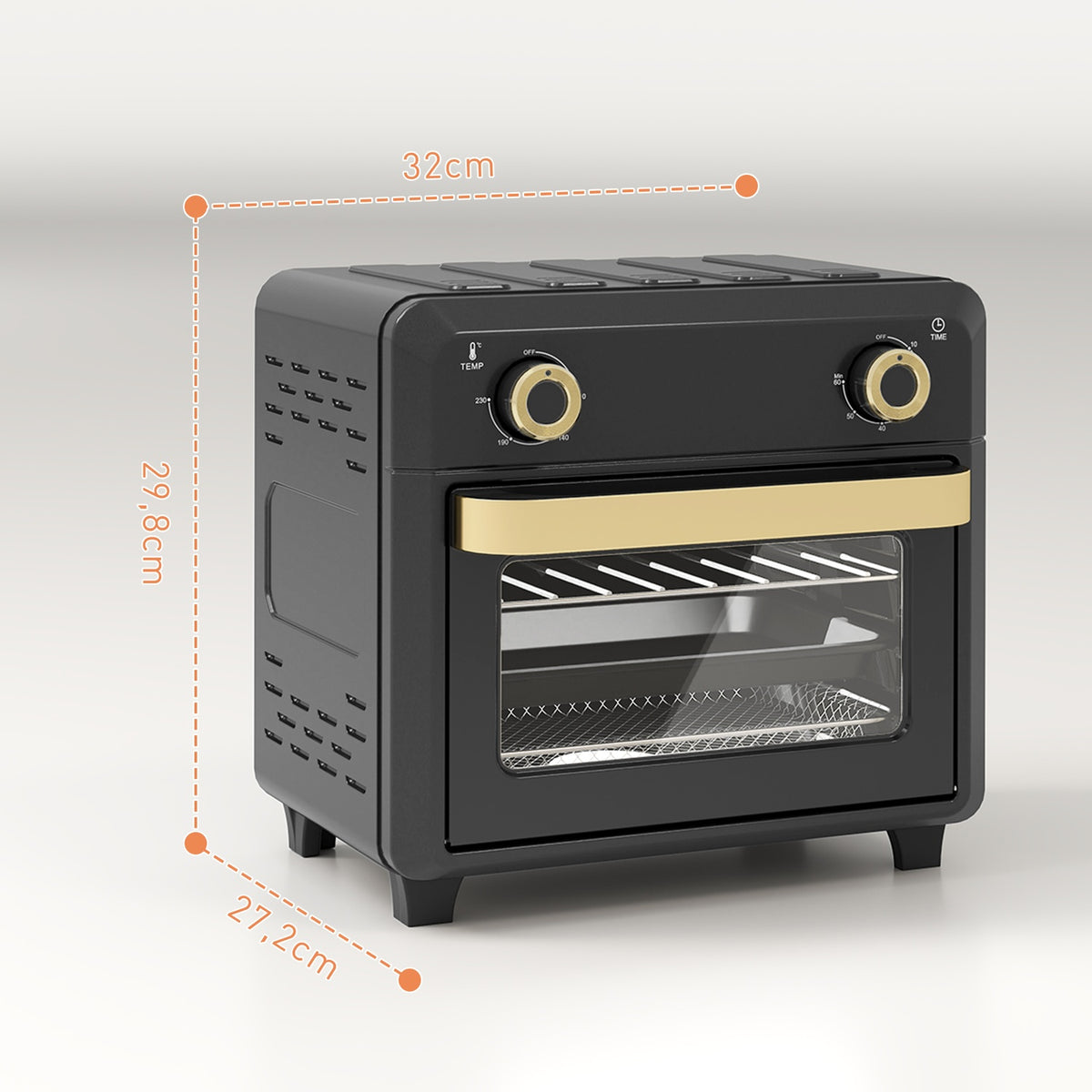 Convection Mini Oven, Air Fryer, Timer, 10L, Black