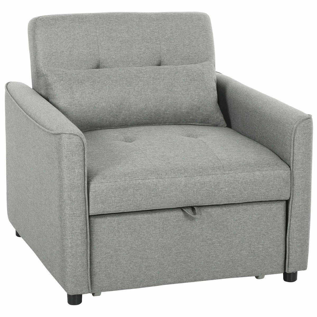 Convertible 3-in-1 Sofa Chair Bed, Adjustable Backrest, Gray