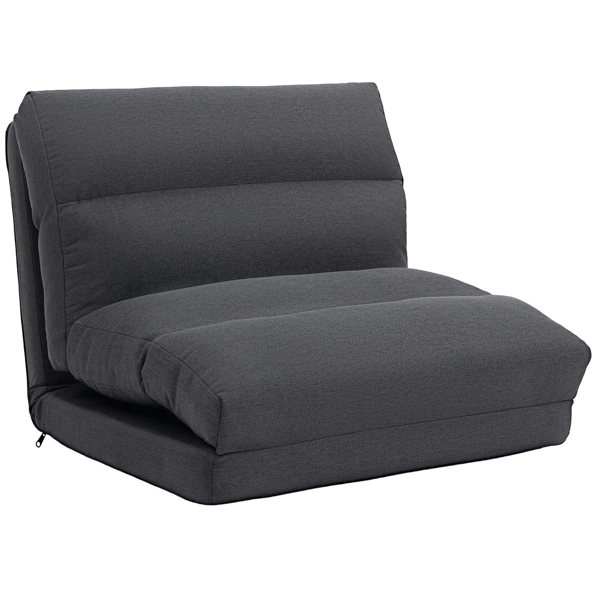 Convertible Floor Chair with Adjustable Backrest, Dark Grey