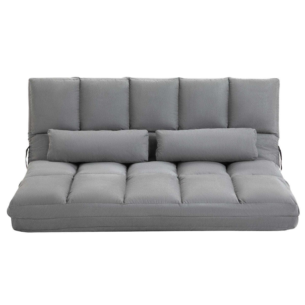 Convertible Floor Sofa Bed, Adjustable Backrest, Light Grey