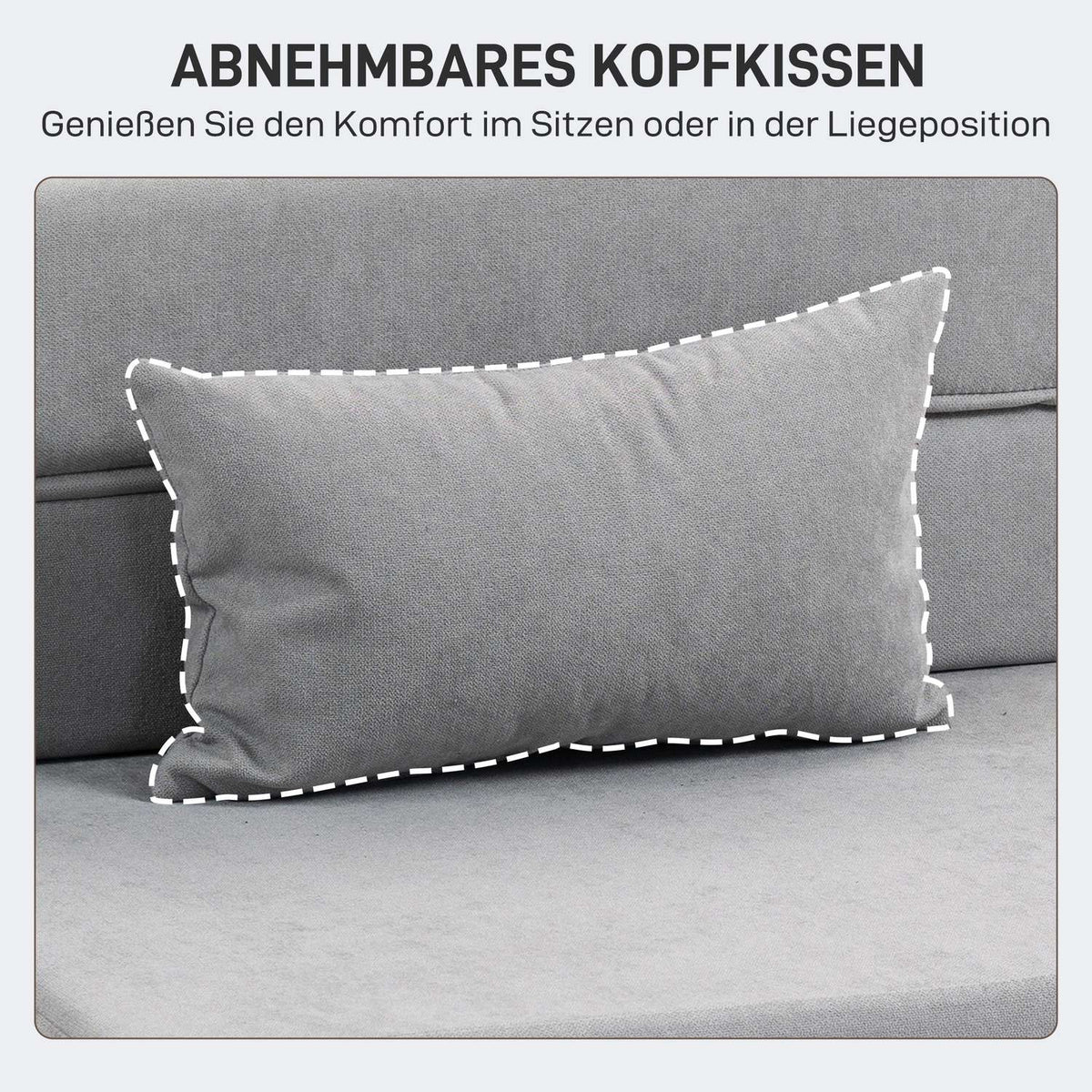Convertible Floor Sofa Bed – Foam, Light Grey, Includes Pillow