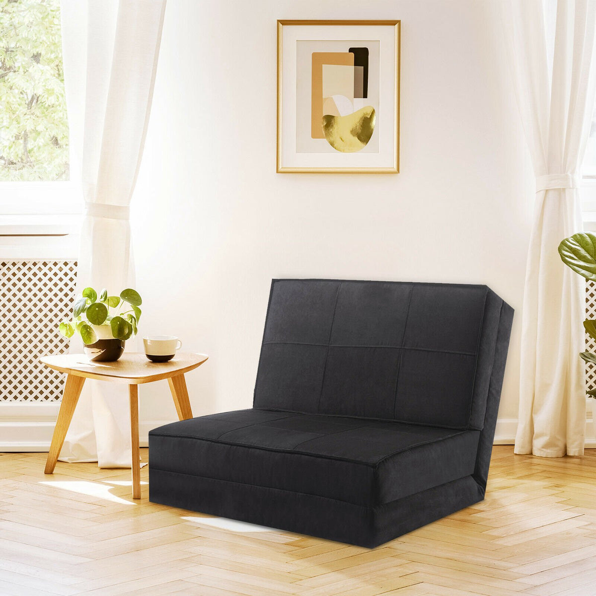 Convertible Folding Sofa Bed, 5-Position, Black