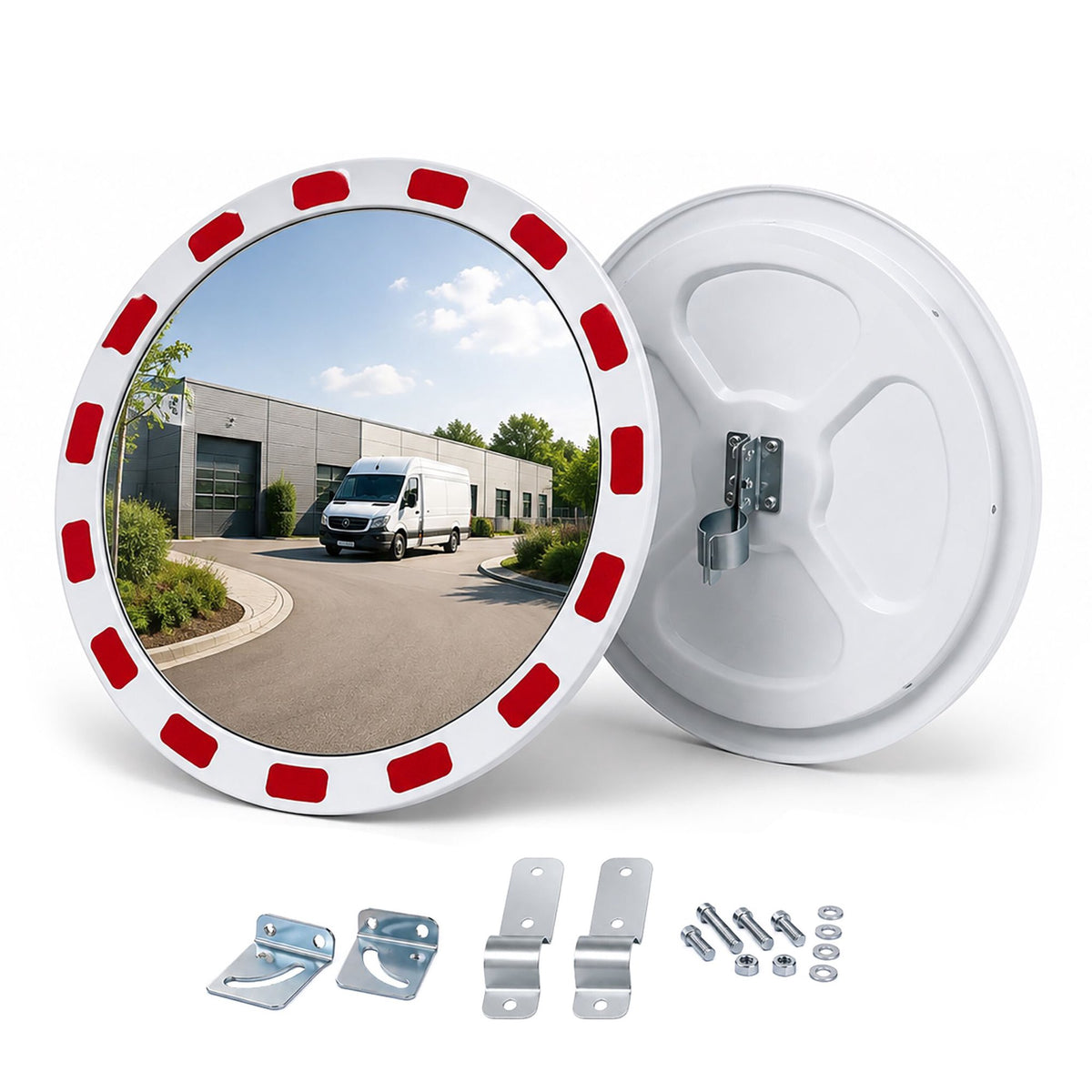 Convex Traffic Mirror, 45 cm, Shatterproof, Weather-Resistant