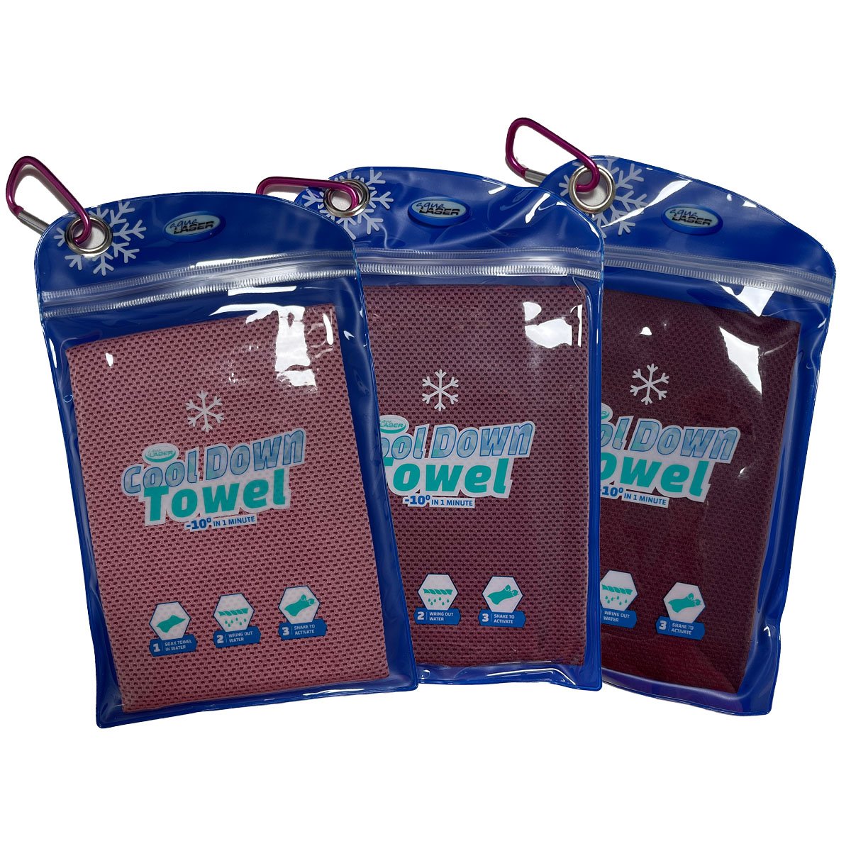 Cool Down Towel - incl. Bag - 3x Pink
