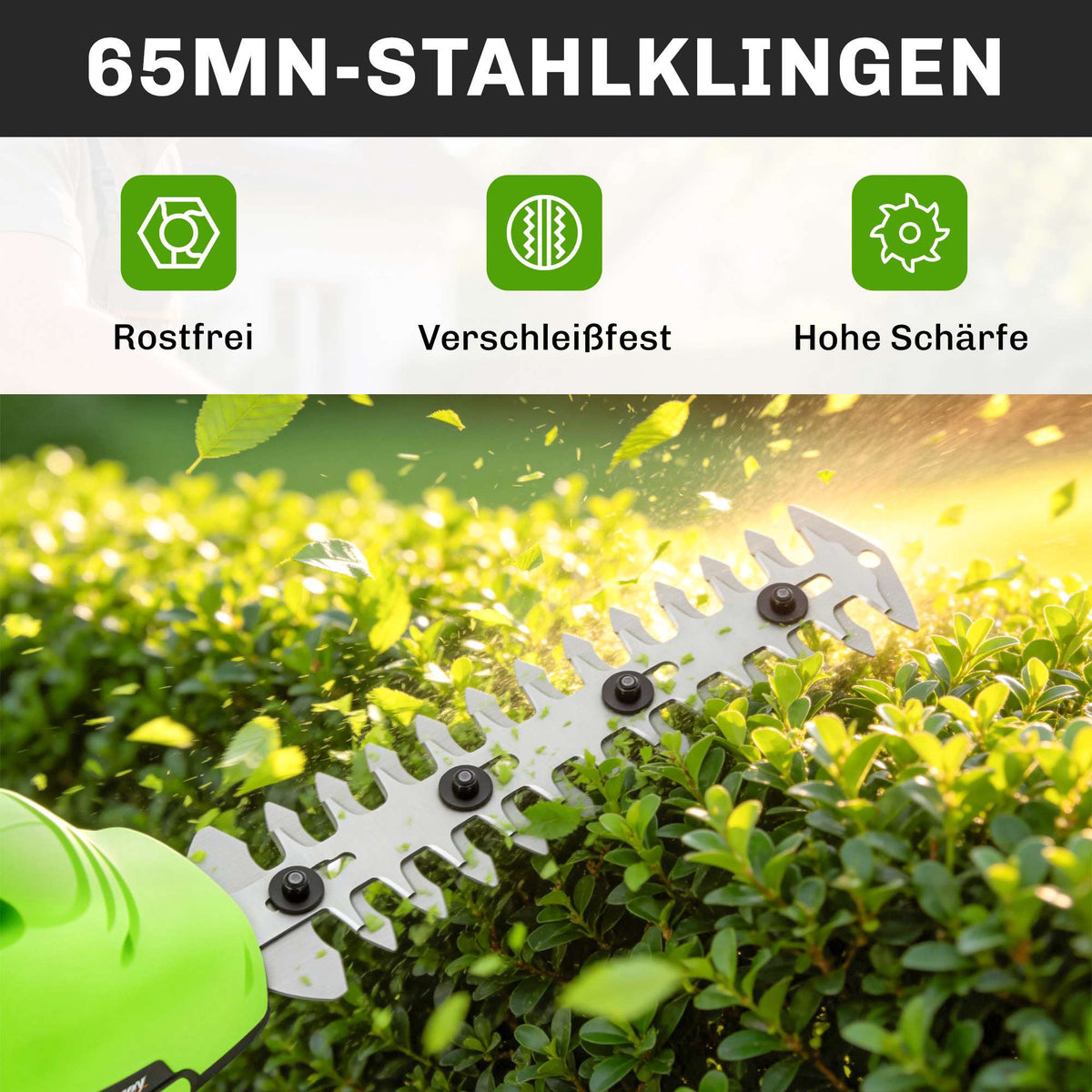 Cordless Hedge Trimmer, 18V, 55-Min Runtime, Adjustable Angle