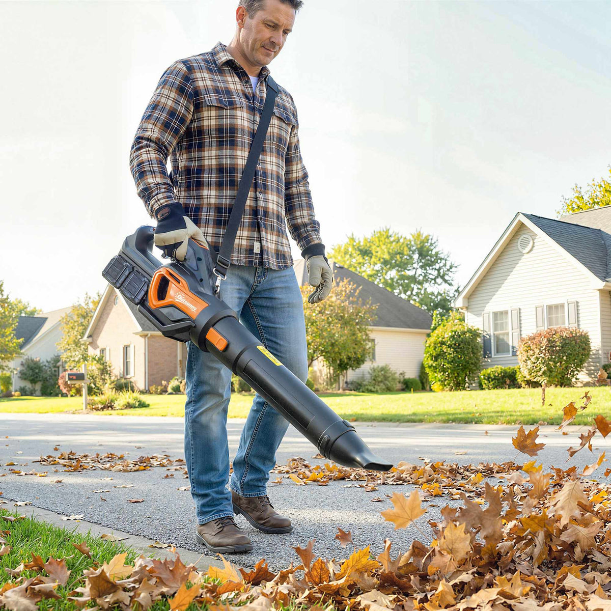 Cordless Leaf Blower 20V with 2x4.0Ah Batteries & Charger