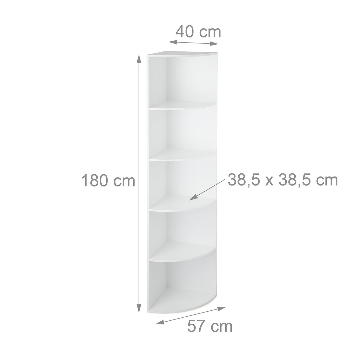 Corner Bookcase with 5 Shelves – Space-Saving Storage
