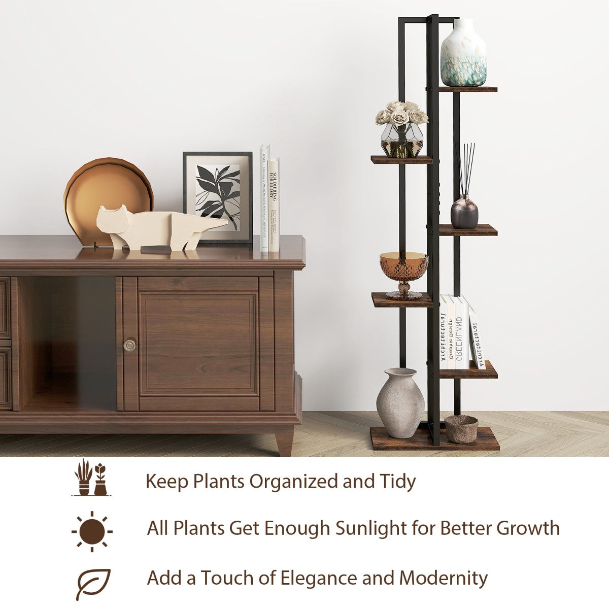 Corner Plant Stand Set, 3-Pack 4-6 Tier, Anti-Tip