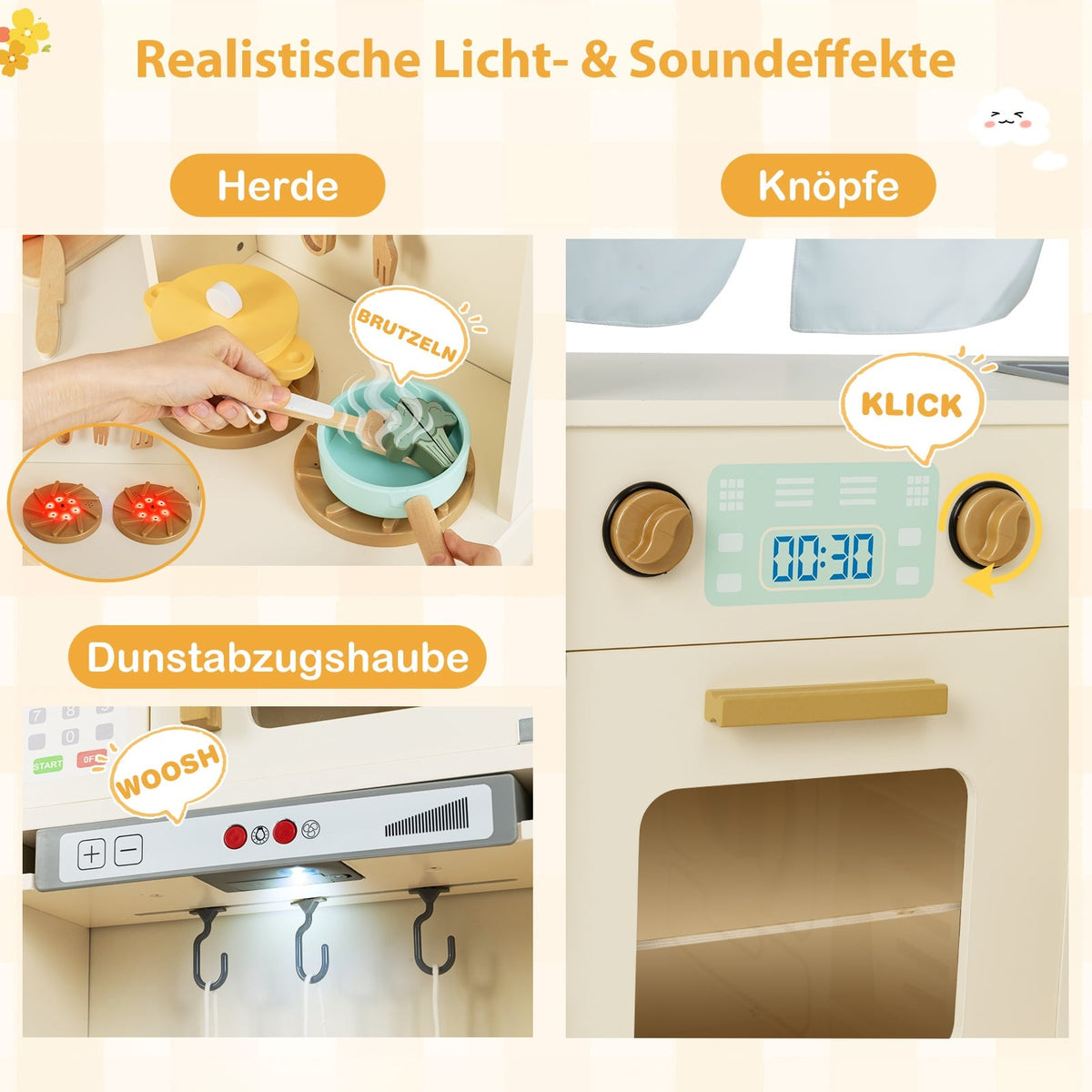 Corner Play Kitchen with Light & Sound, 22 Accessories