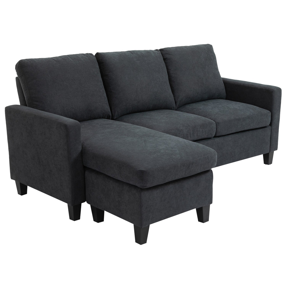 Corner Sofa Fabric Sofa Corner Couch Couch Set Reversible Chaise Longue L-Shape Dark Gray 197X139X91Cm